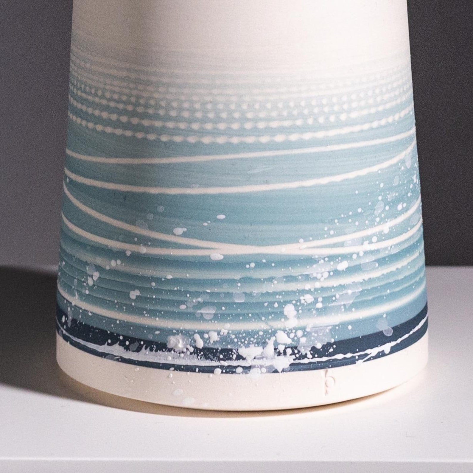 Handmade Porcelain Flower Vase | Christmas Gift | Seascape Design |