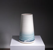 Large Handmade Porcelain Ceramic Vase | Blue Seascape |