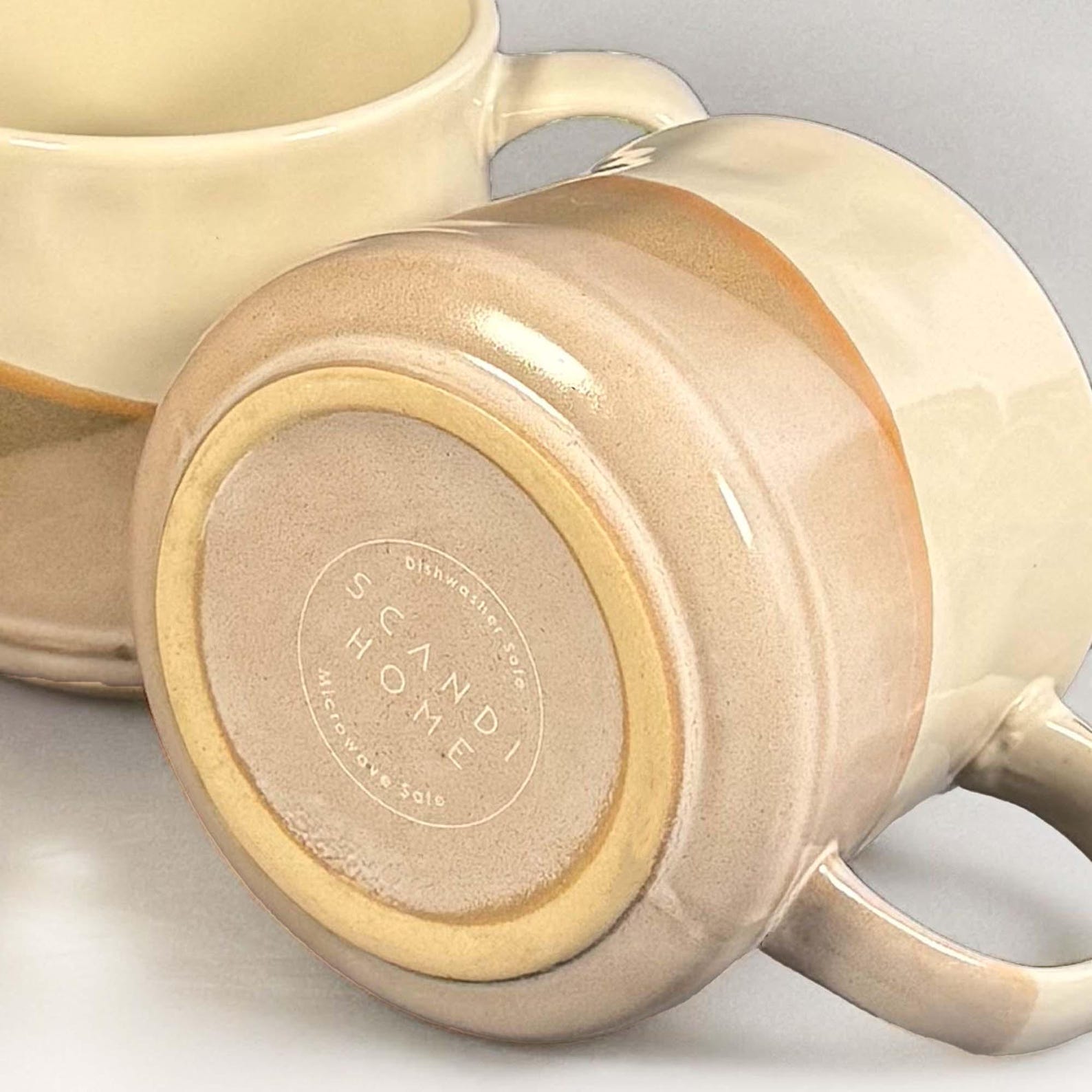 Set of 2, Terra Fusion 600ml Painted Reactive Glazed Ceramic Mugs