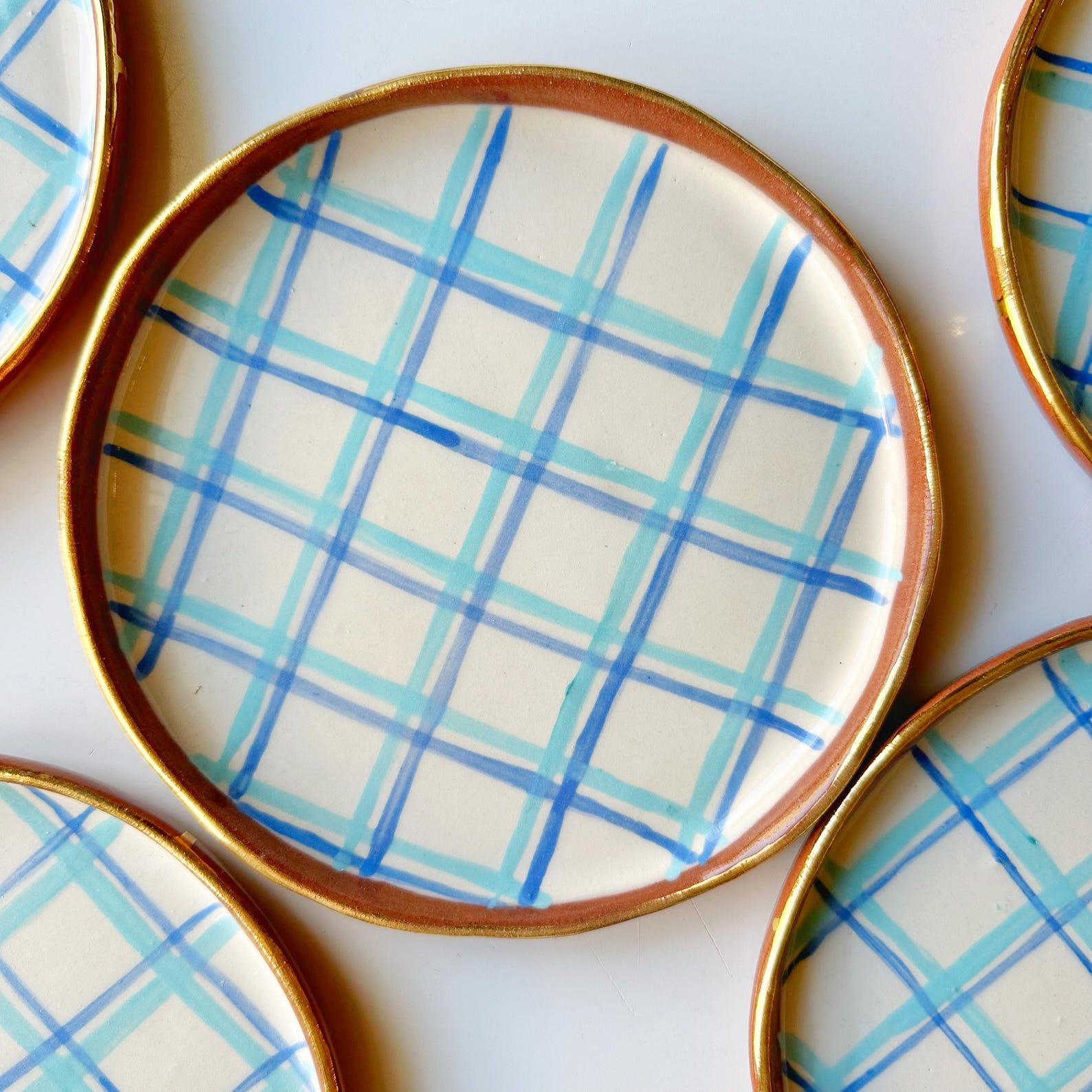 Blue Plaid Charm Plates – Elegance Meets Everyday