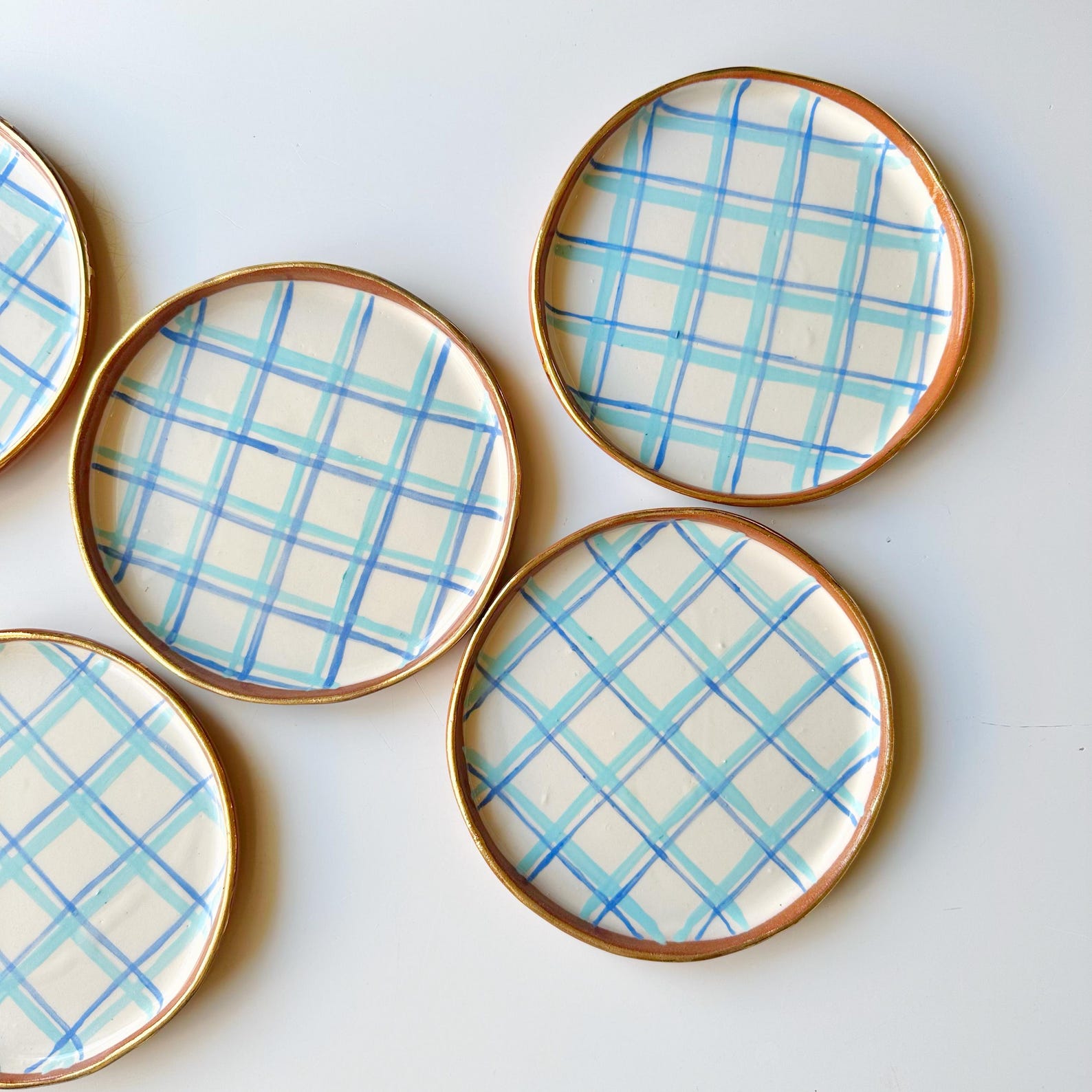 Blue Plaid Charm Plates – Elegance Meets Everyday