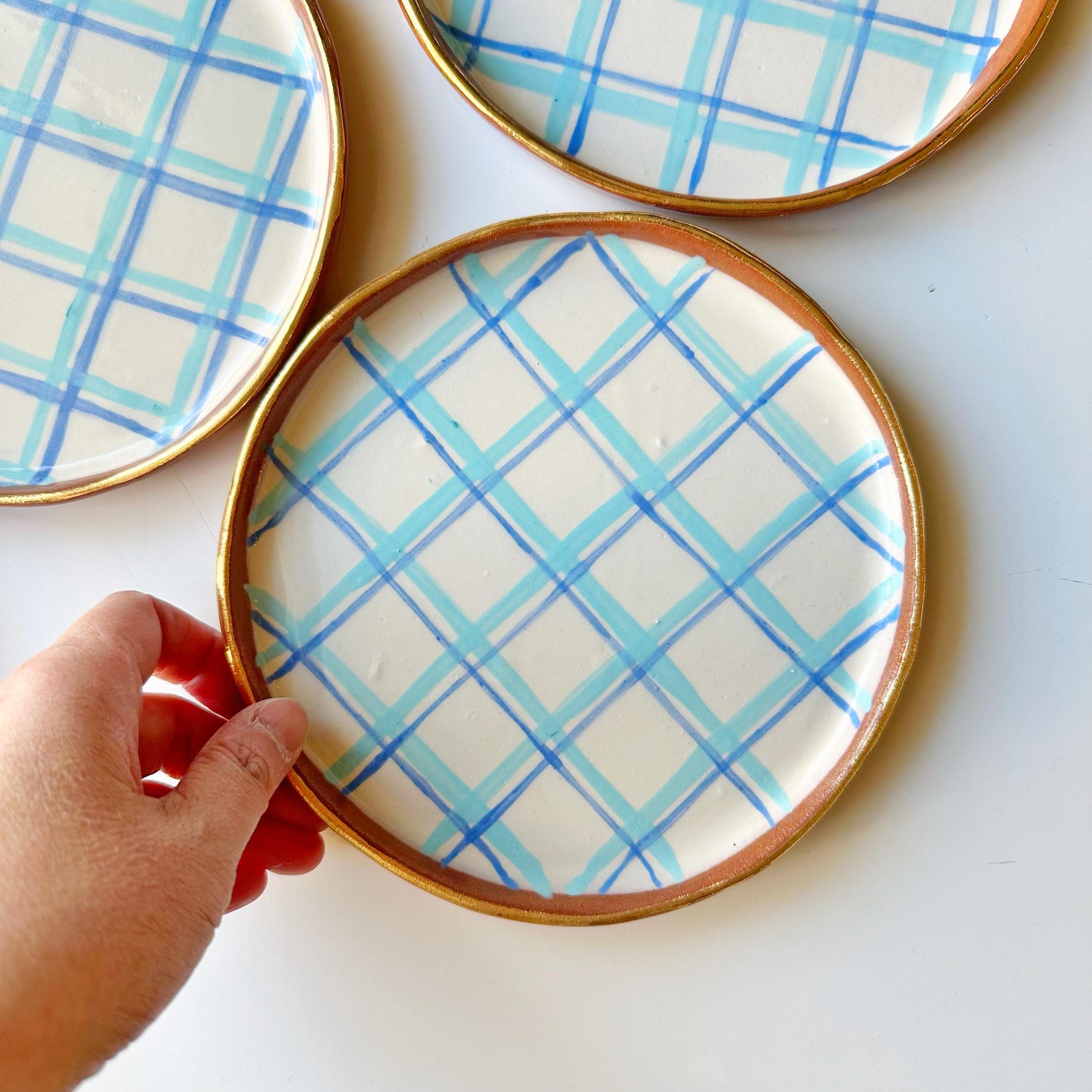 Blue Plaid Charm Plates – Elegance Meets Everyday