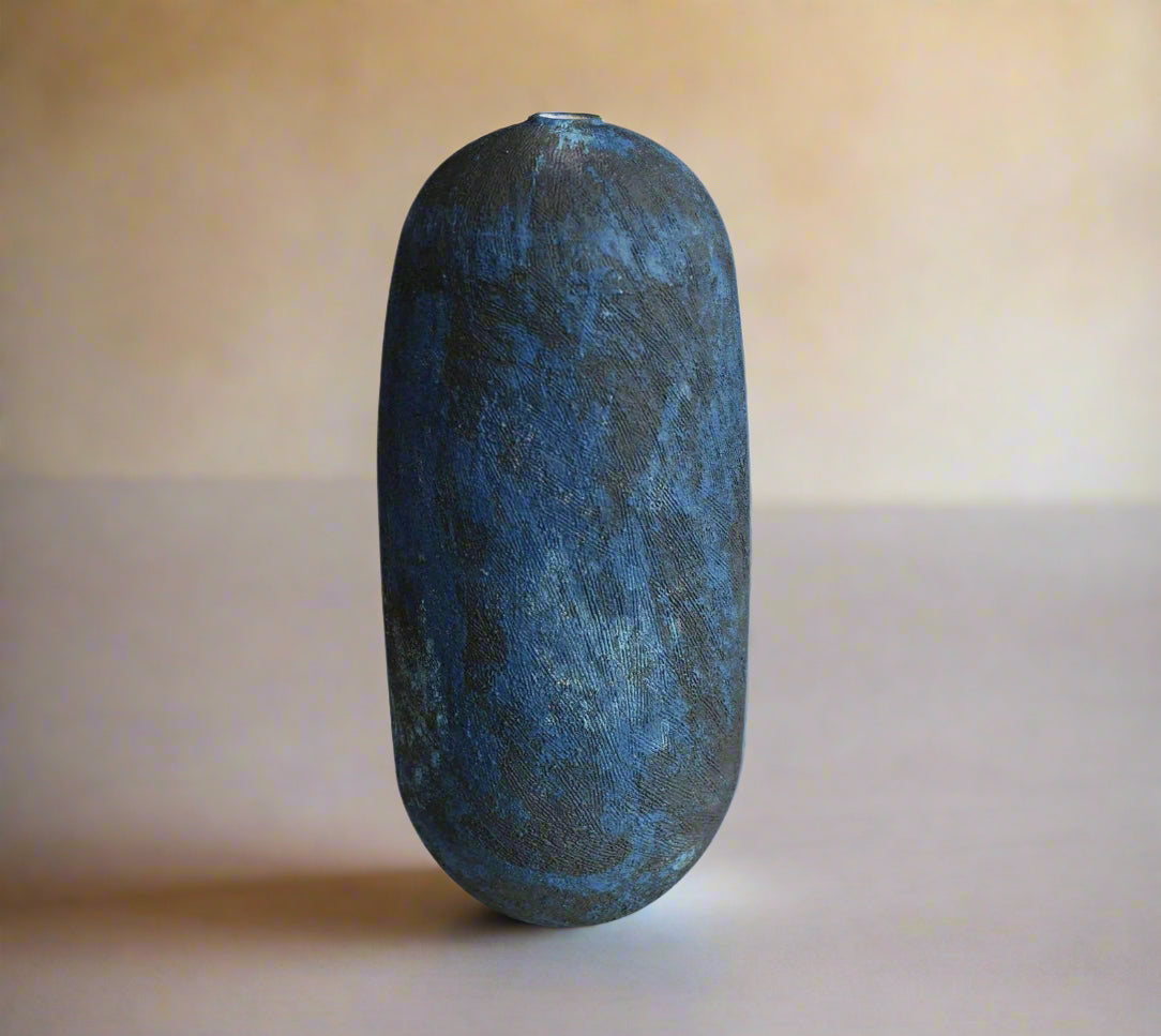 Nordic stoneware ceramic vase - Extra large navy vase