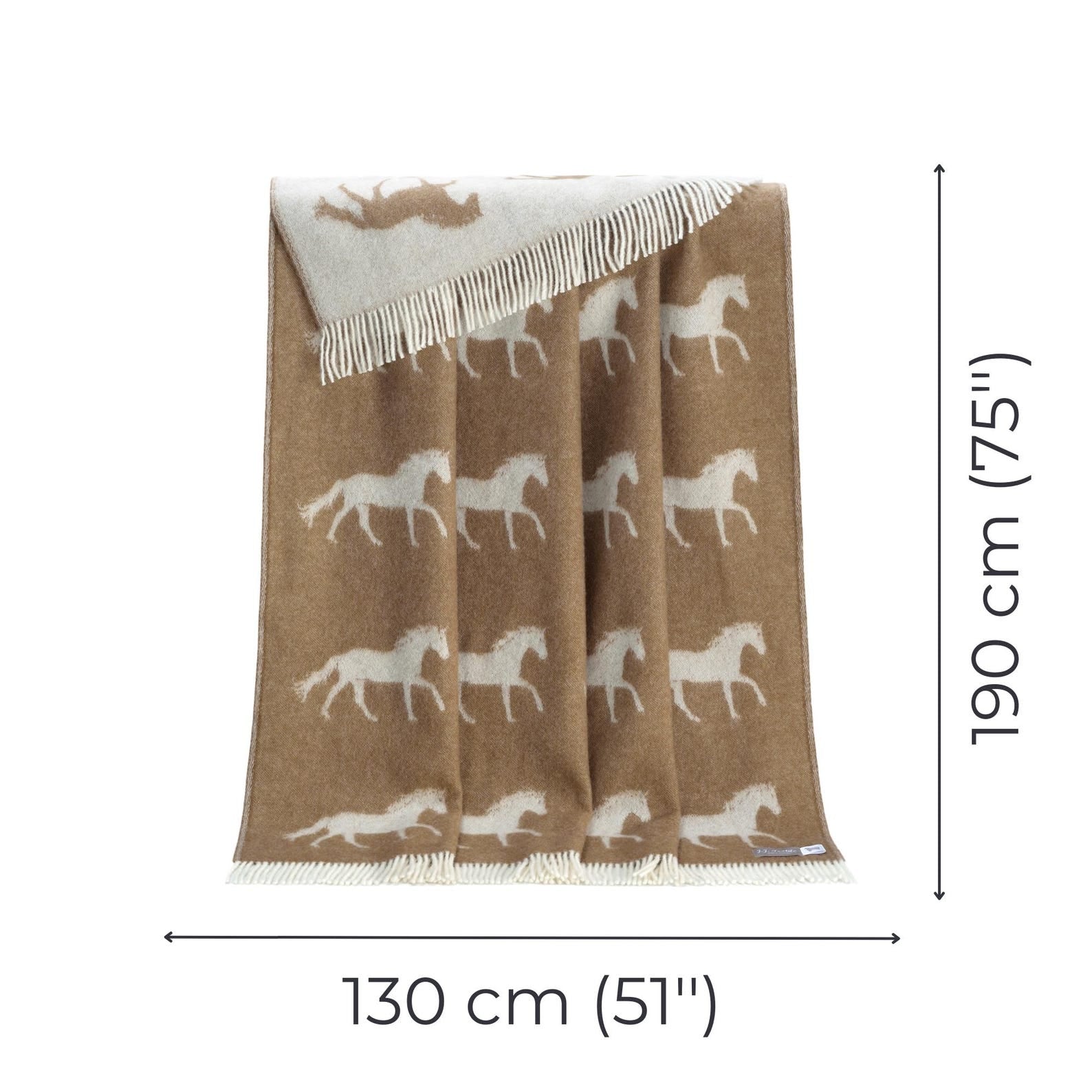 Brown Horse Wool Throw | Woven Blanket made from Pure Wool |
