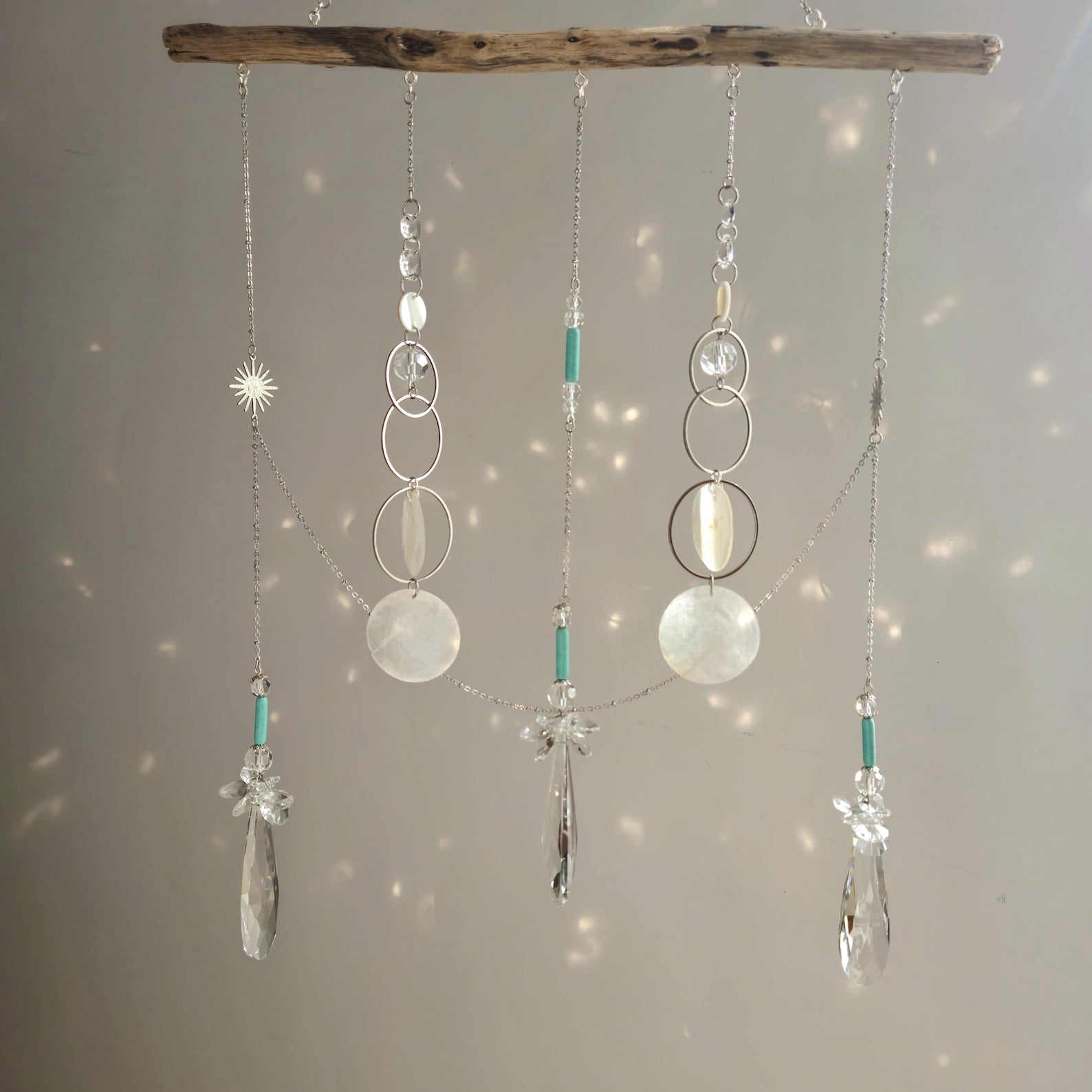 Boho ALBA Driftwood Mobile - Feng Shui Suncatcher Crystal