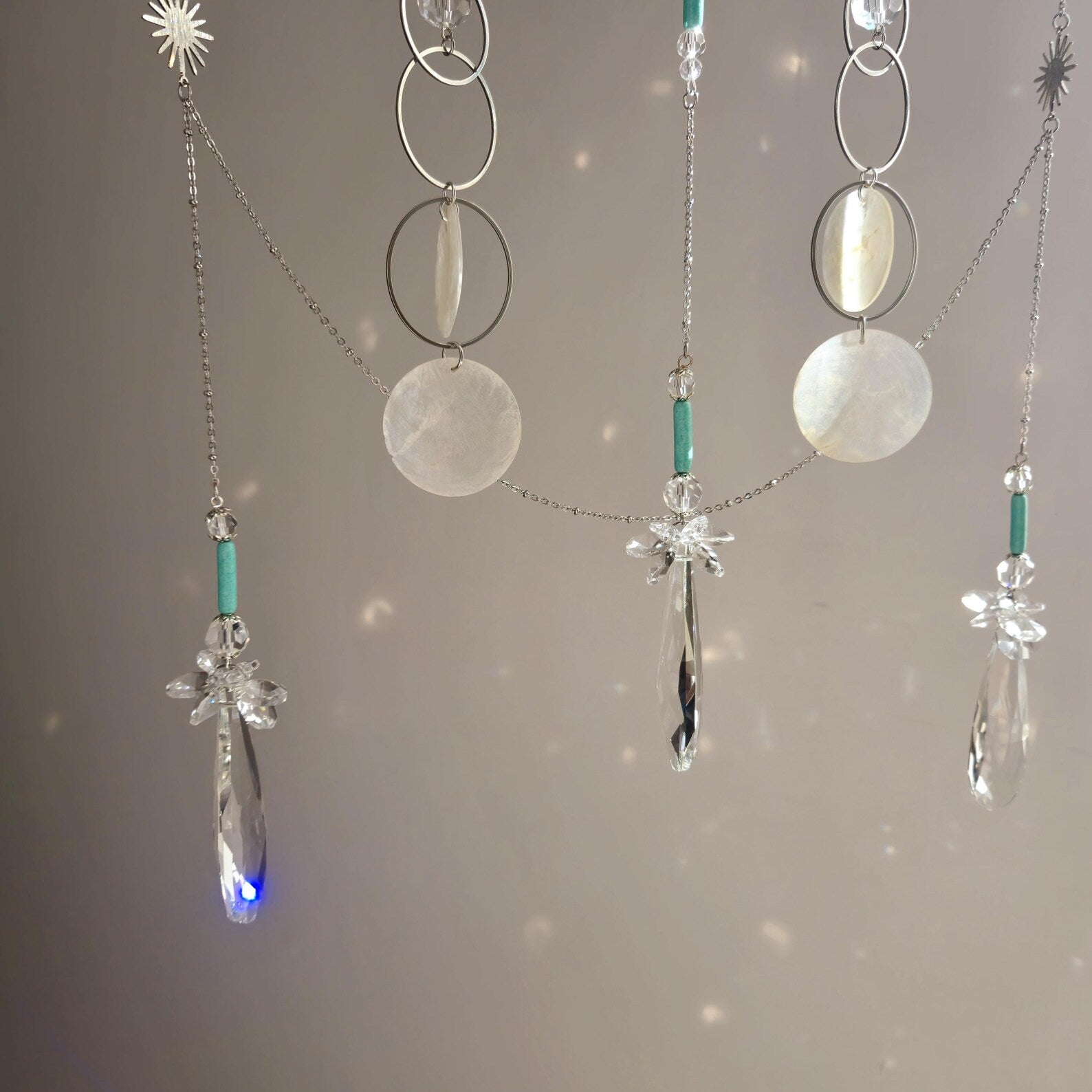 Boho ALBA Driftwood Mobile - Feng Shui Suncatcher Crystal