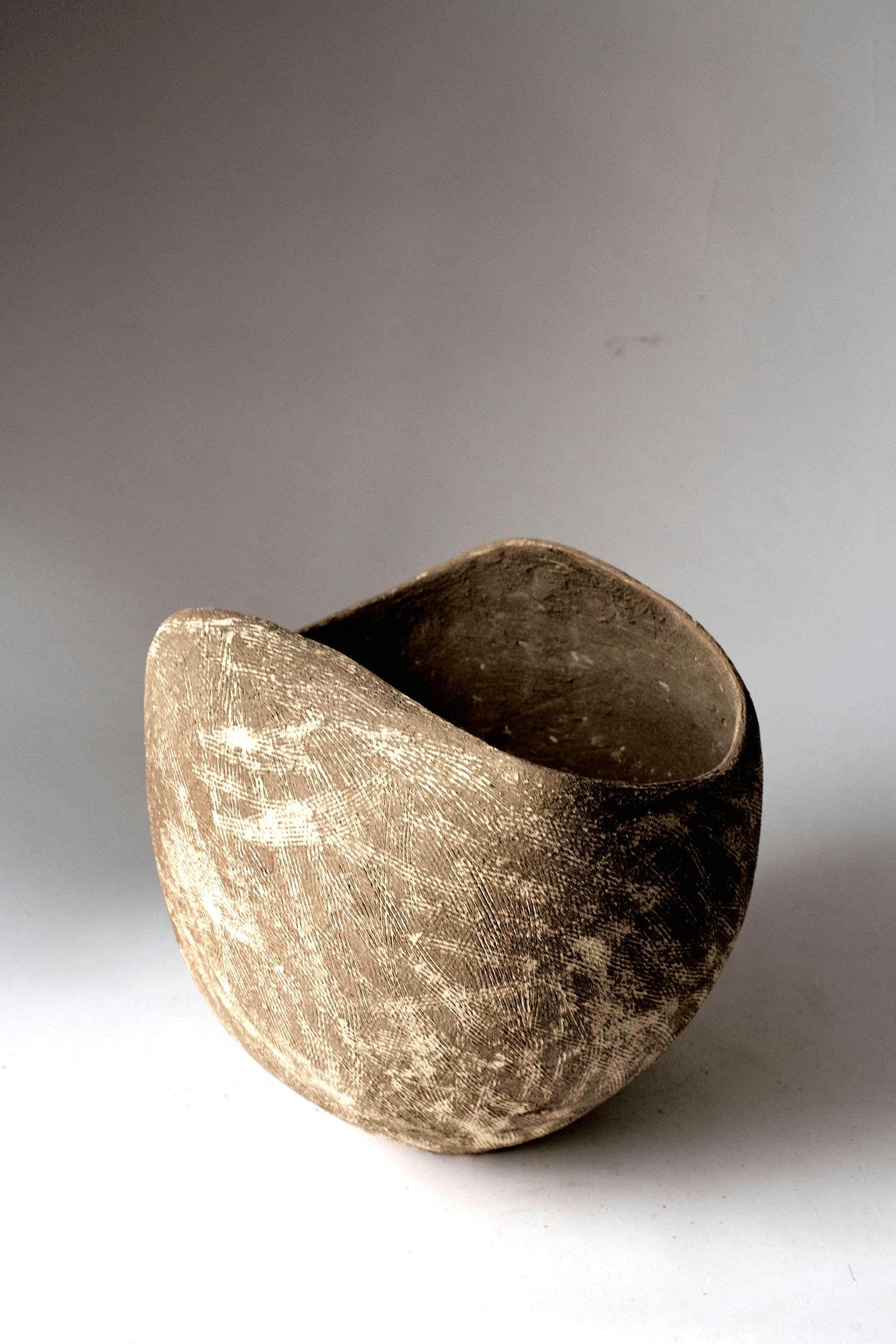 Minimalist handmade textured ceramic vase