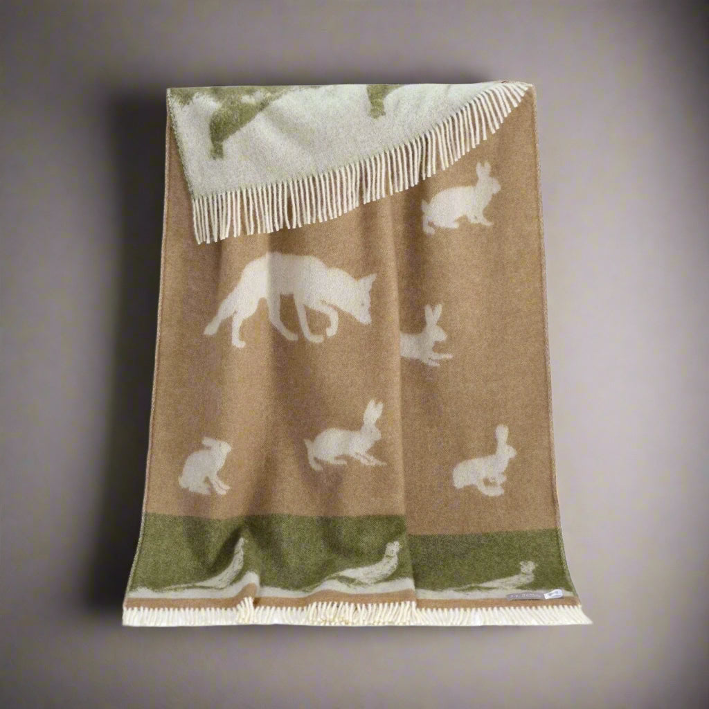 Country Wool Throw | Woven Blanket made from Pure Wool |