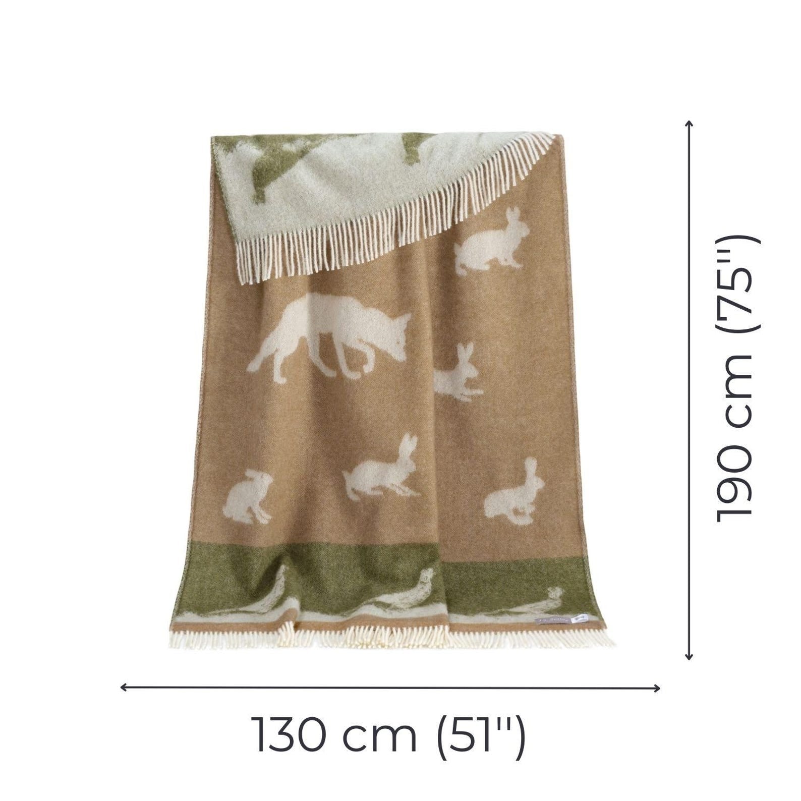 Country Wool Throw | Woven Blanket made from Pure Wool |