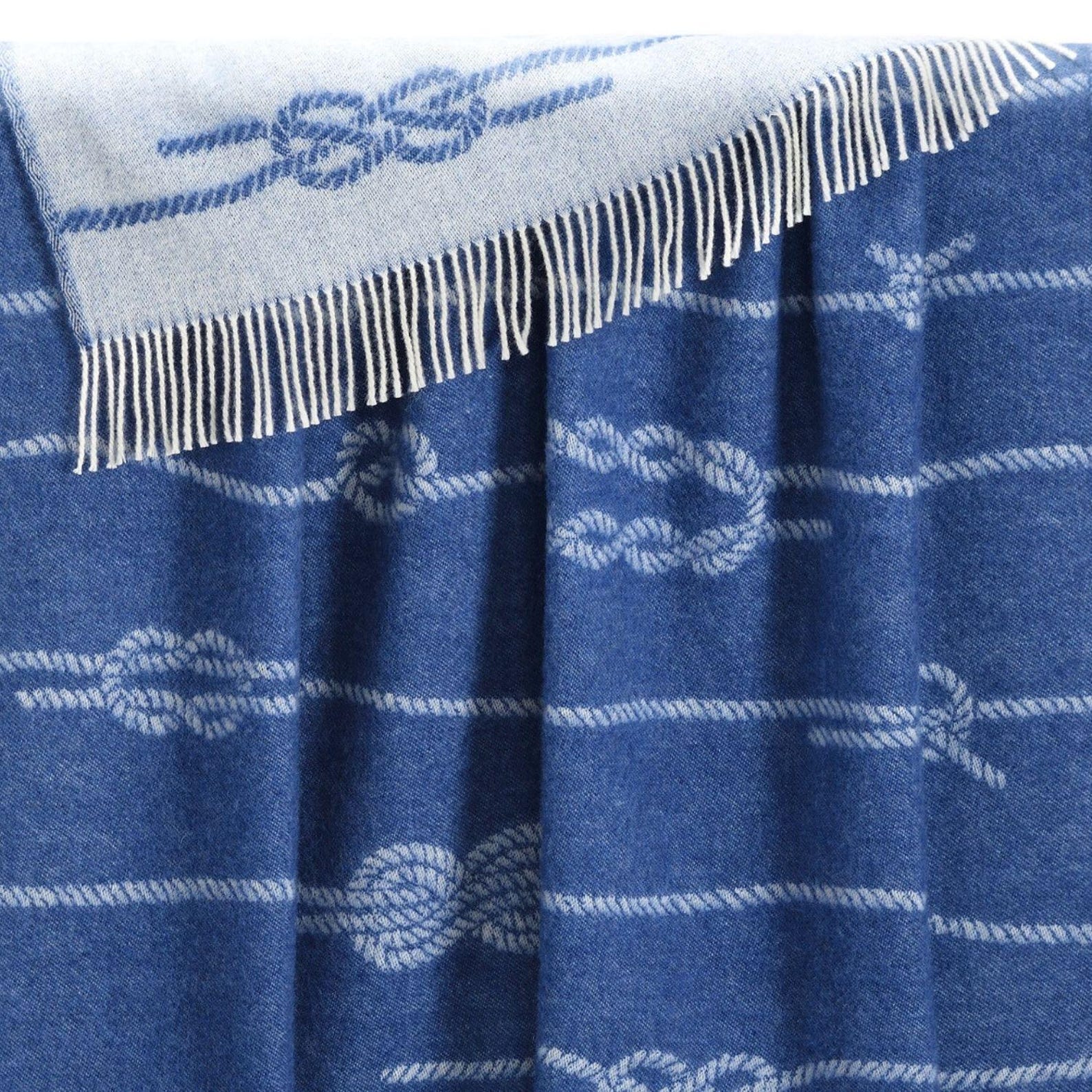 Sailing Knots Wool Throw | Woven Blanket made from Recycled Merino Wool |