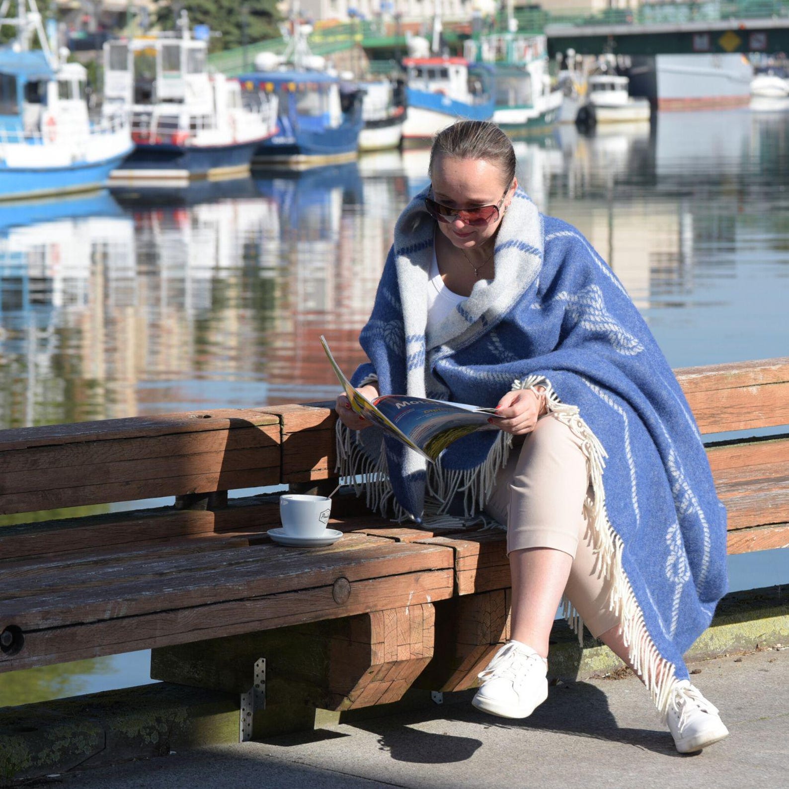 Sailing Knots Wool Throw | Woven Blanket made from Recycled Merino Wool |