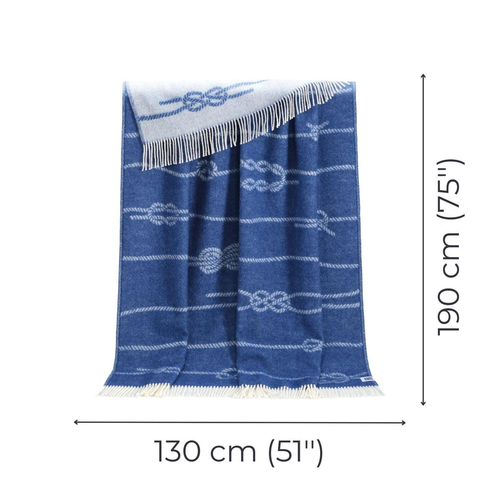 Sailing Knots Wool Throw | Woven Blanket made from Recycled Merino Wool |