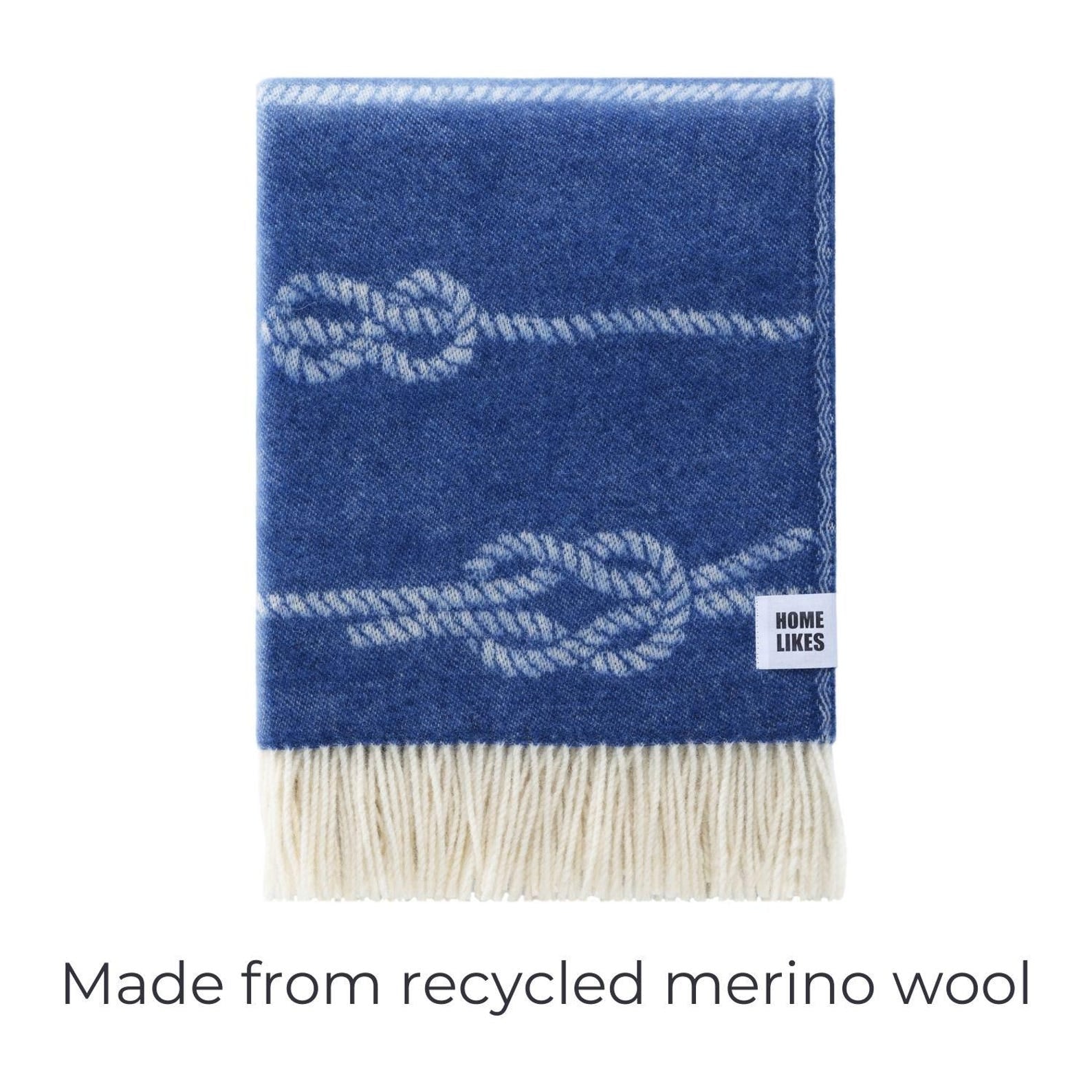 Sailing Knots Wool Throw | Woven Blanket made from Recycled Merino Wool |