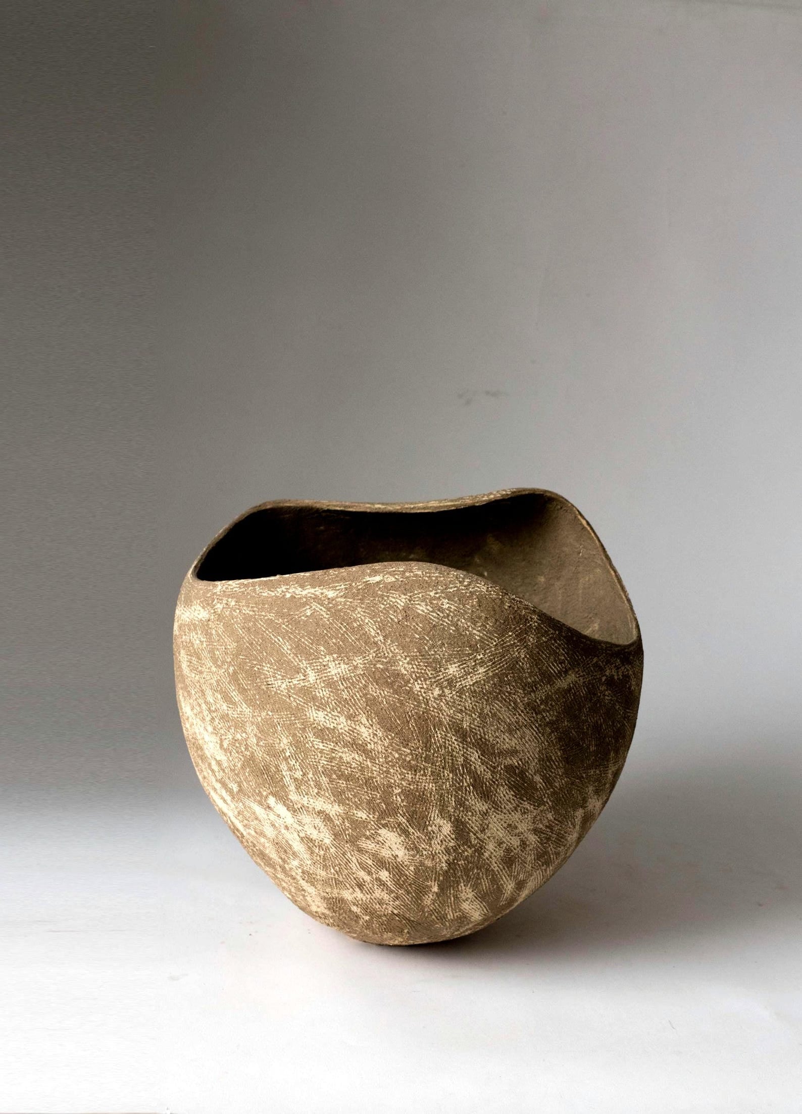 Minimalist handmade textured ceramic vase