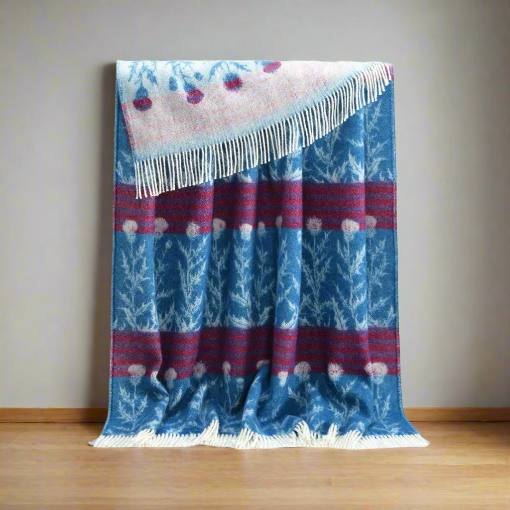 Thistle Wool Throw | Woven Blanket made from Pure Wool |