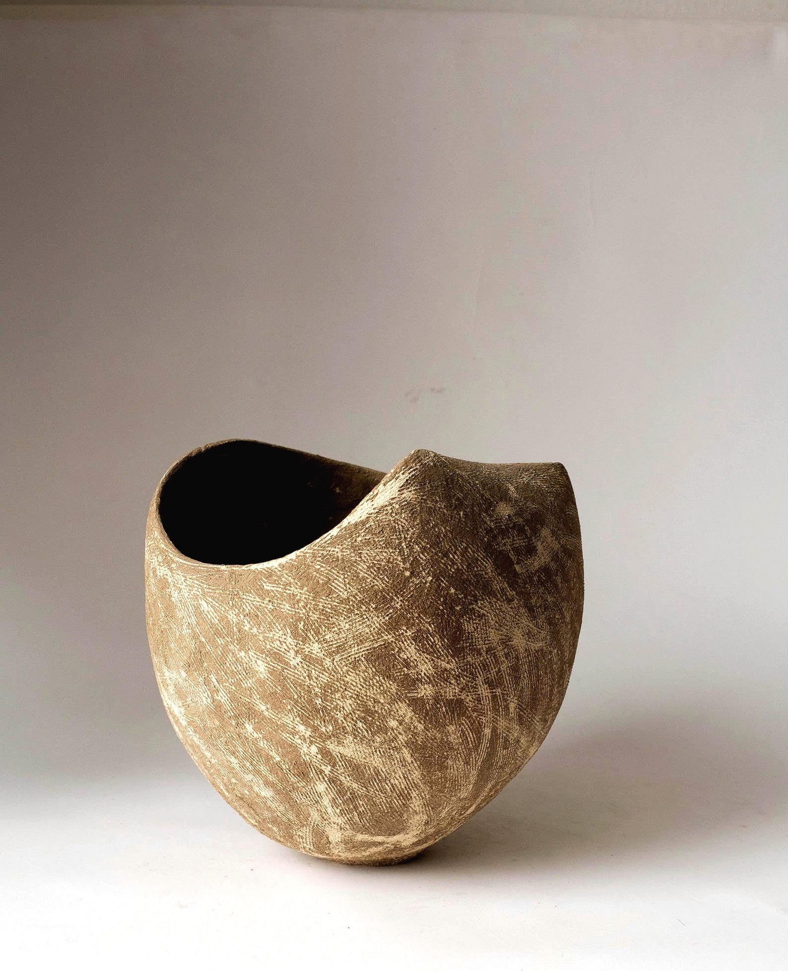 Minimalist handmade textured ceramic vase