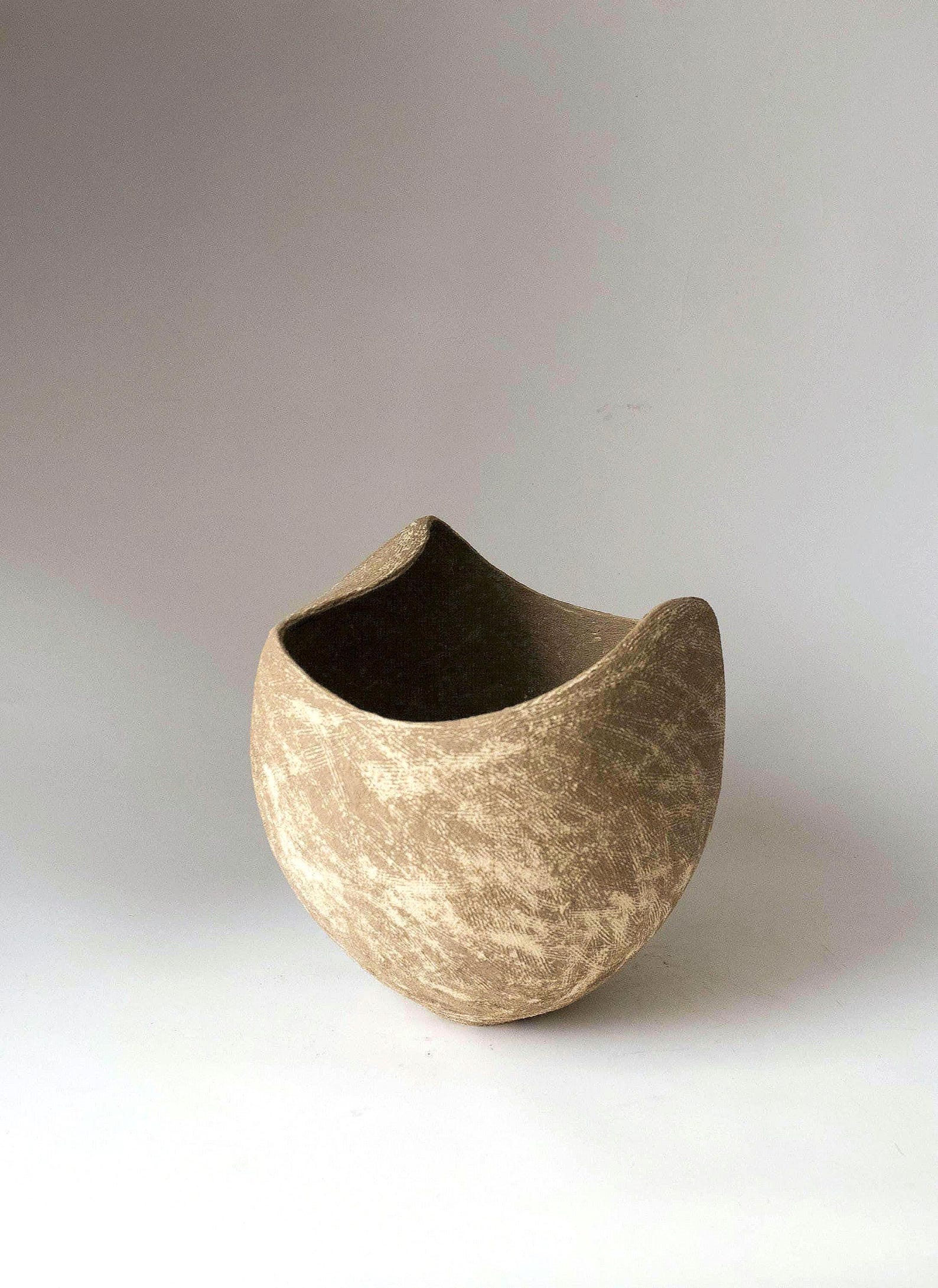 Minimalist handmade textured ceramic vase