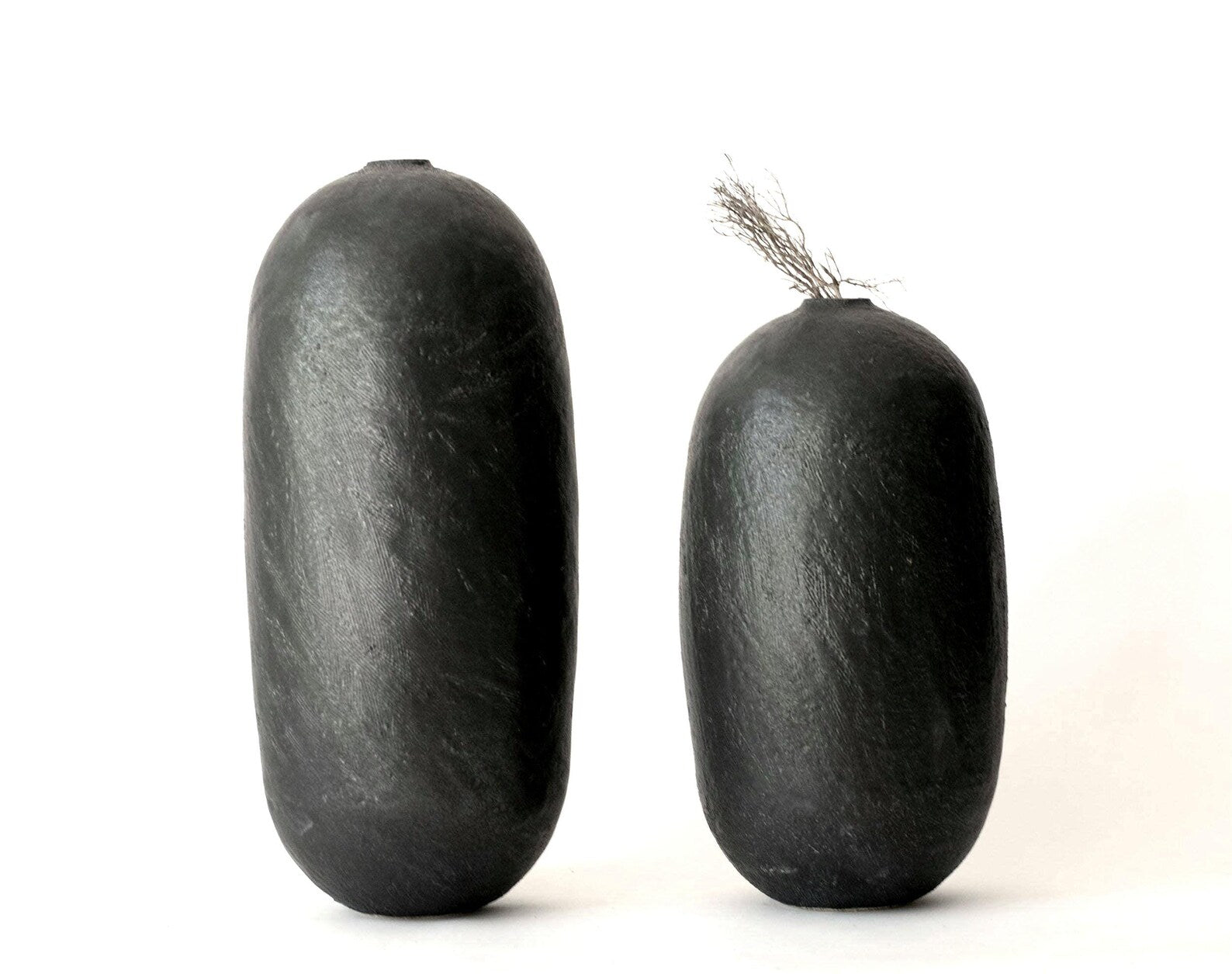 Extra-large black ceramic vase | Tall narrow vase
