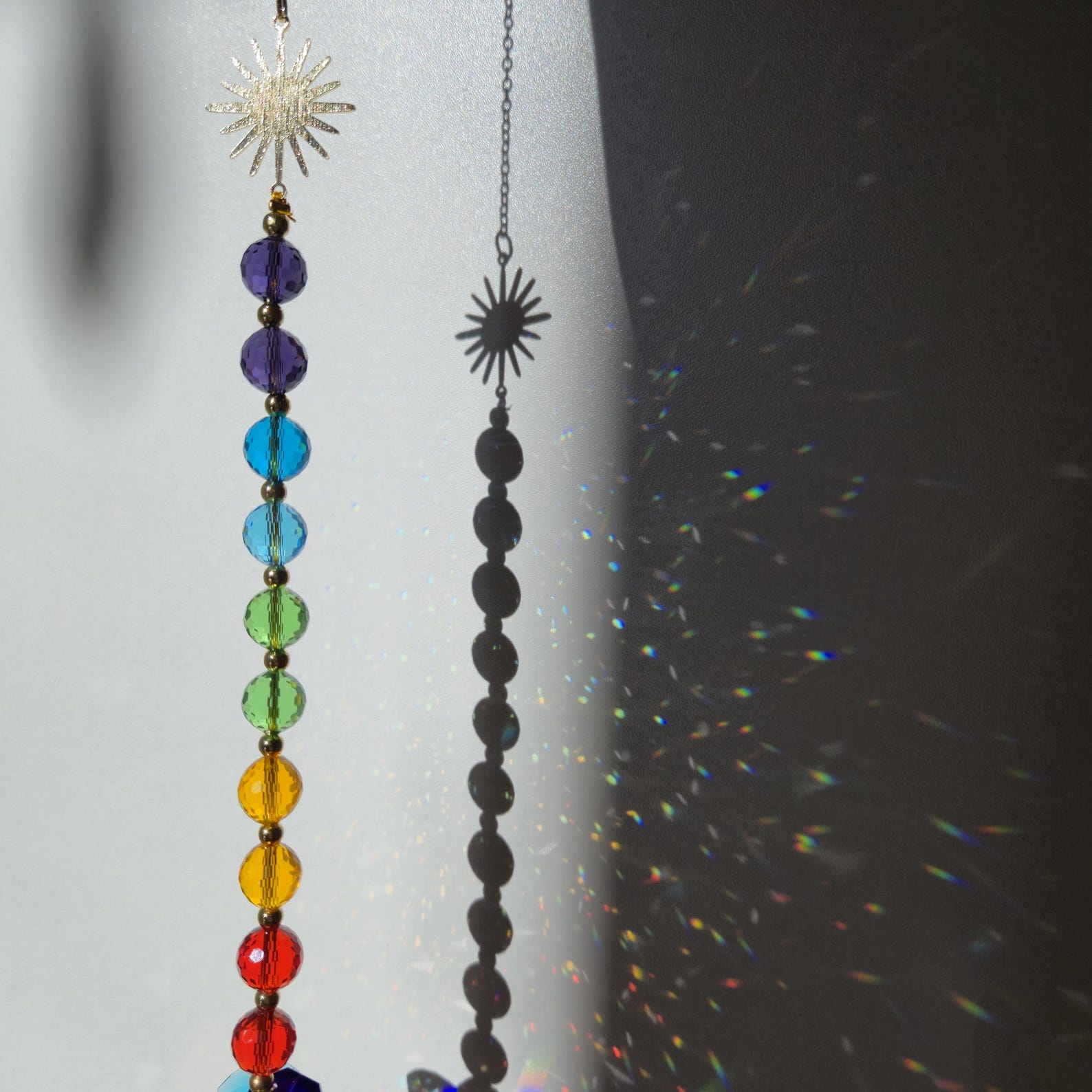 Rainbow Chakra Crystal Suncatcher – Colorful Feng Shui Suncatcher