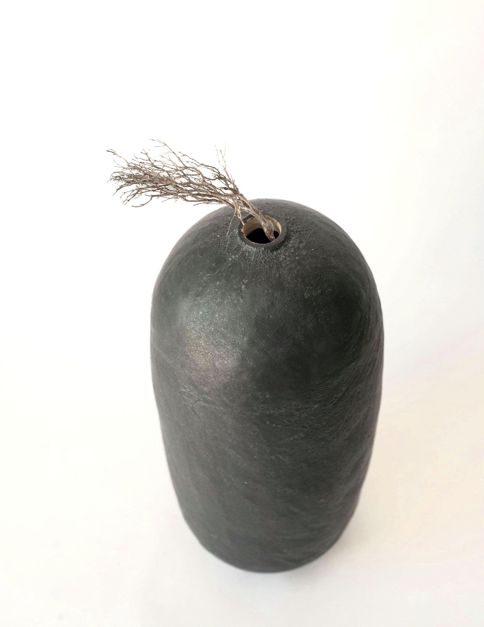 Extra-large black ceramic vase | Tall narrow vase