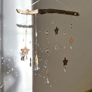 Large Boho Driftwood Mobile – Suncatcher with Crystal and Beads