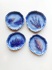 Golden Fern Dishes – Limited Edition Porcelain Plates with 22k Gold | Handbuilt & Handpainted