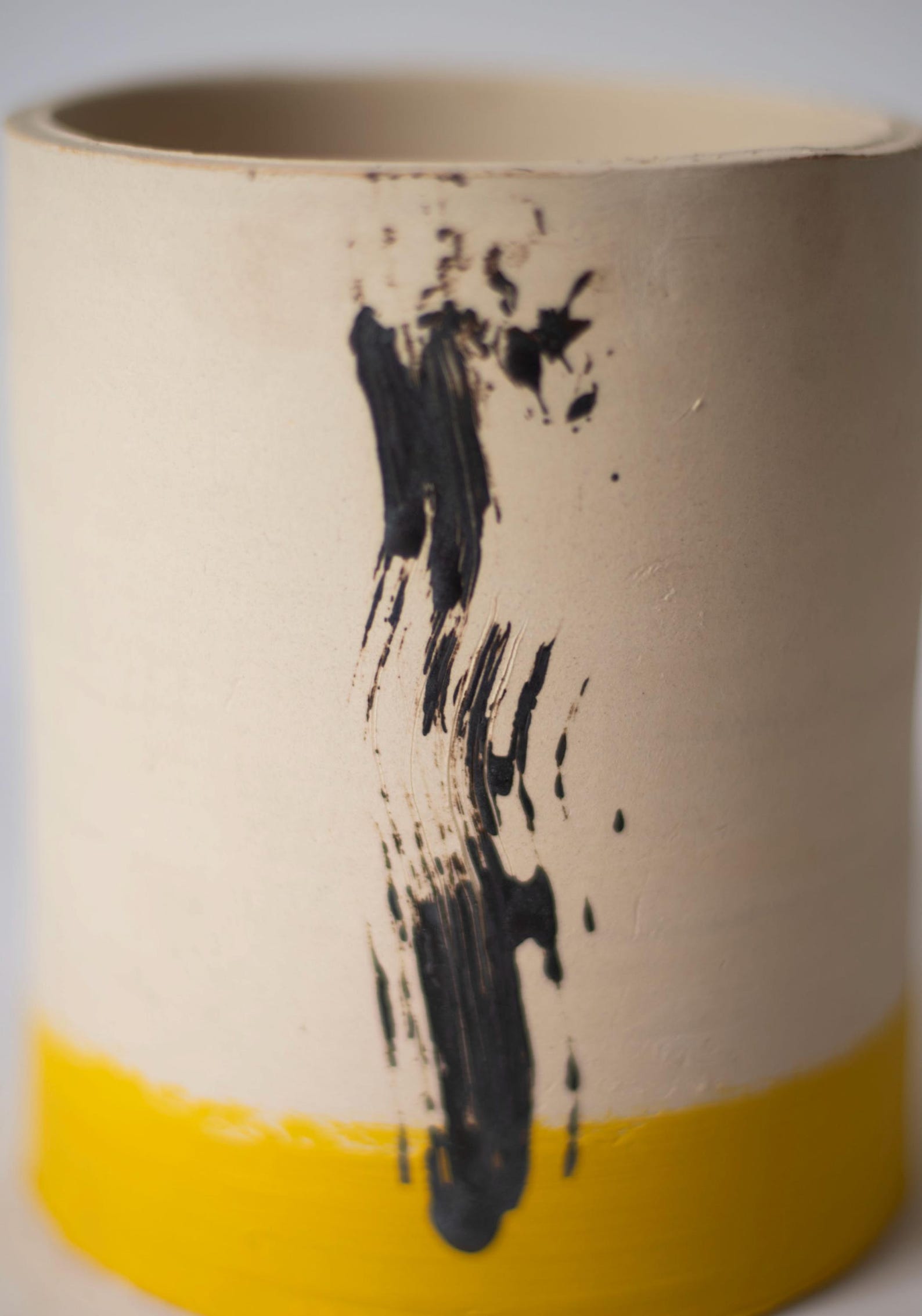 Decorative Cylindrical Ceramic Container