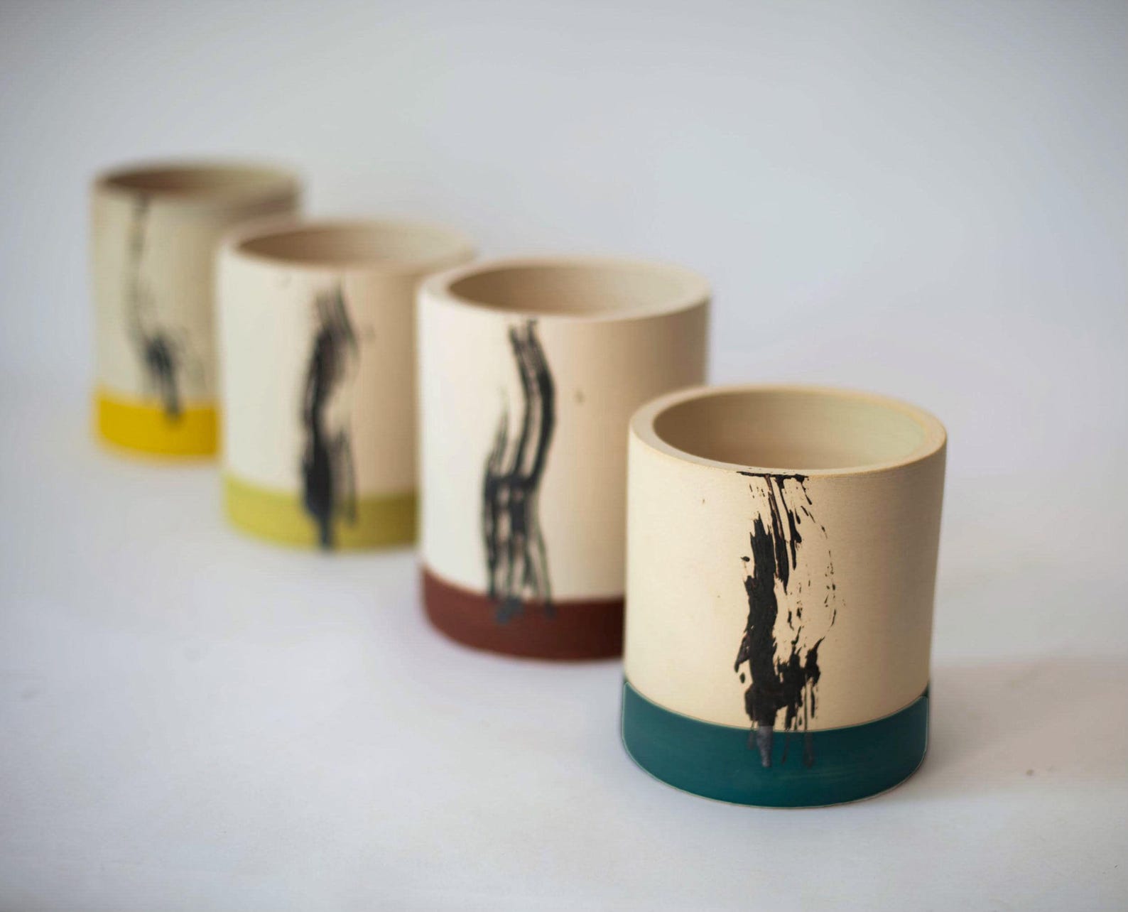 Decorative Cylindrical Ceramic Container