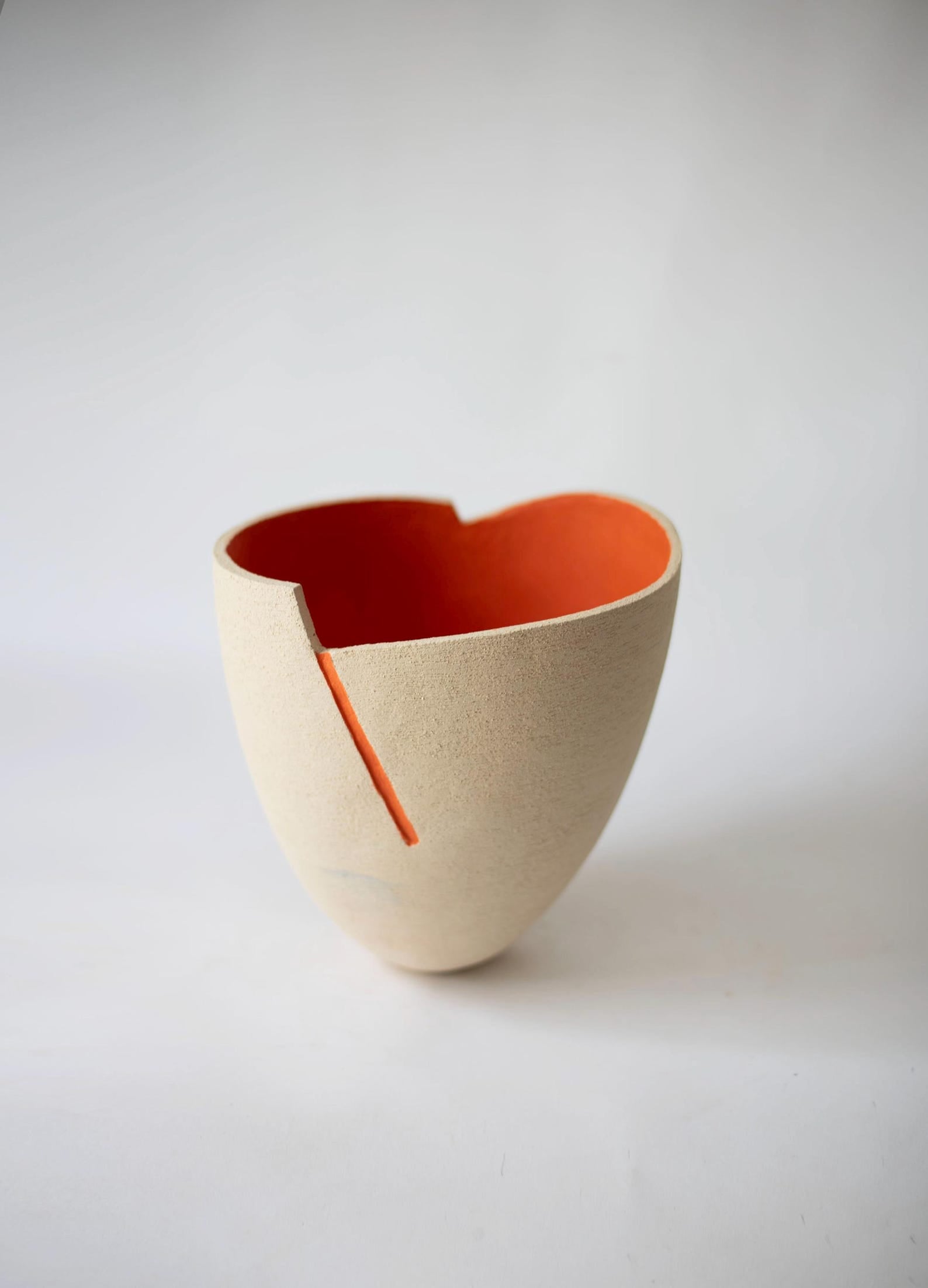 Contemporary Orange Ceramic Vase