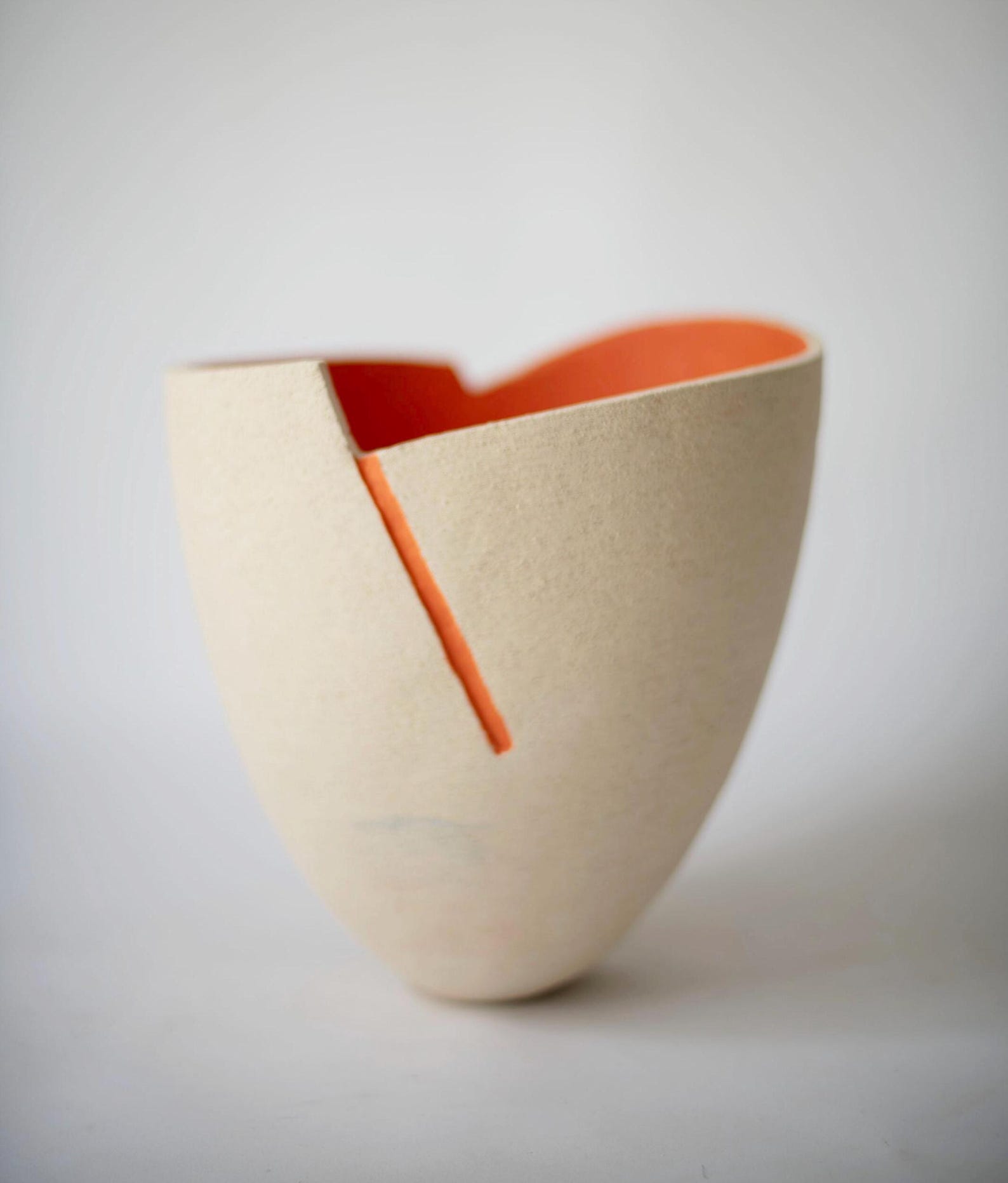 Contemporary Orange Ceramic Vase