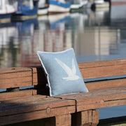 Seagulls Cushion Cover | Pure Wool Reversible Blue Pillowcase |