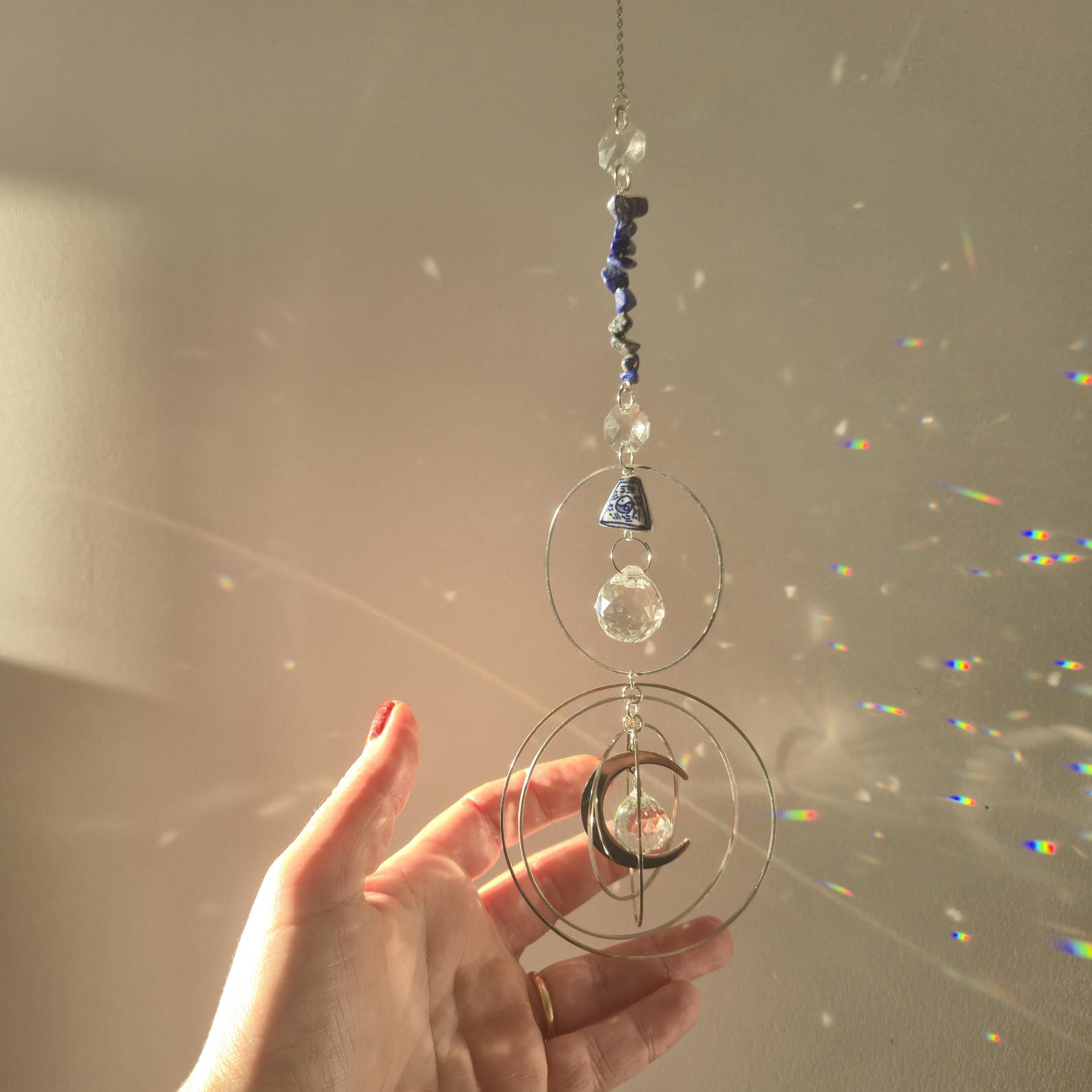 Grand Sun catcher cristal Feng shui LAPIS LAZULI