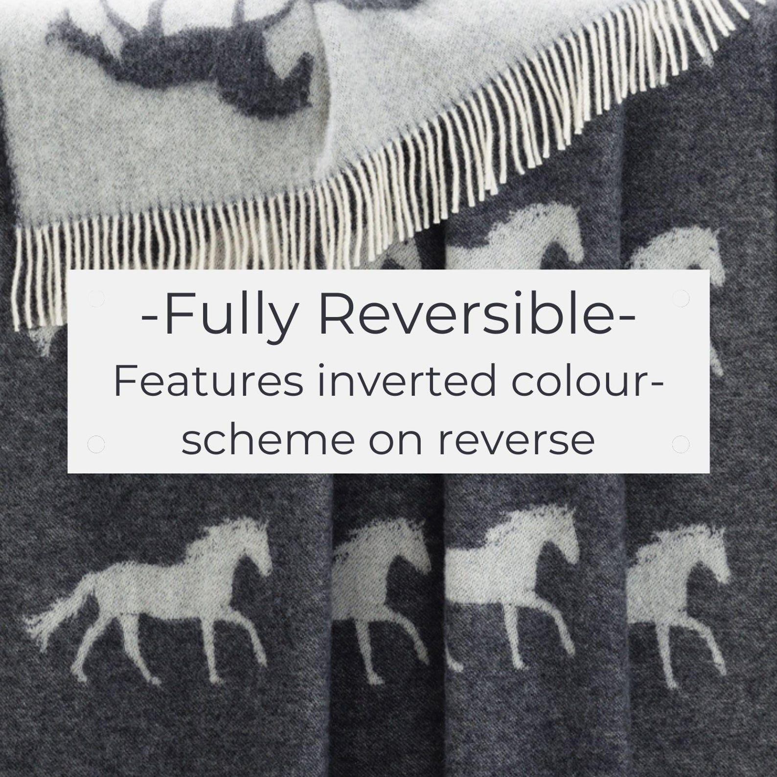 Black Horse Throw | Woven from Pure Wool |