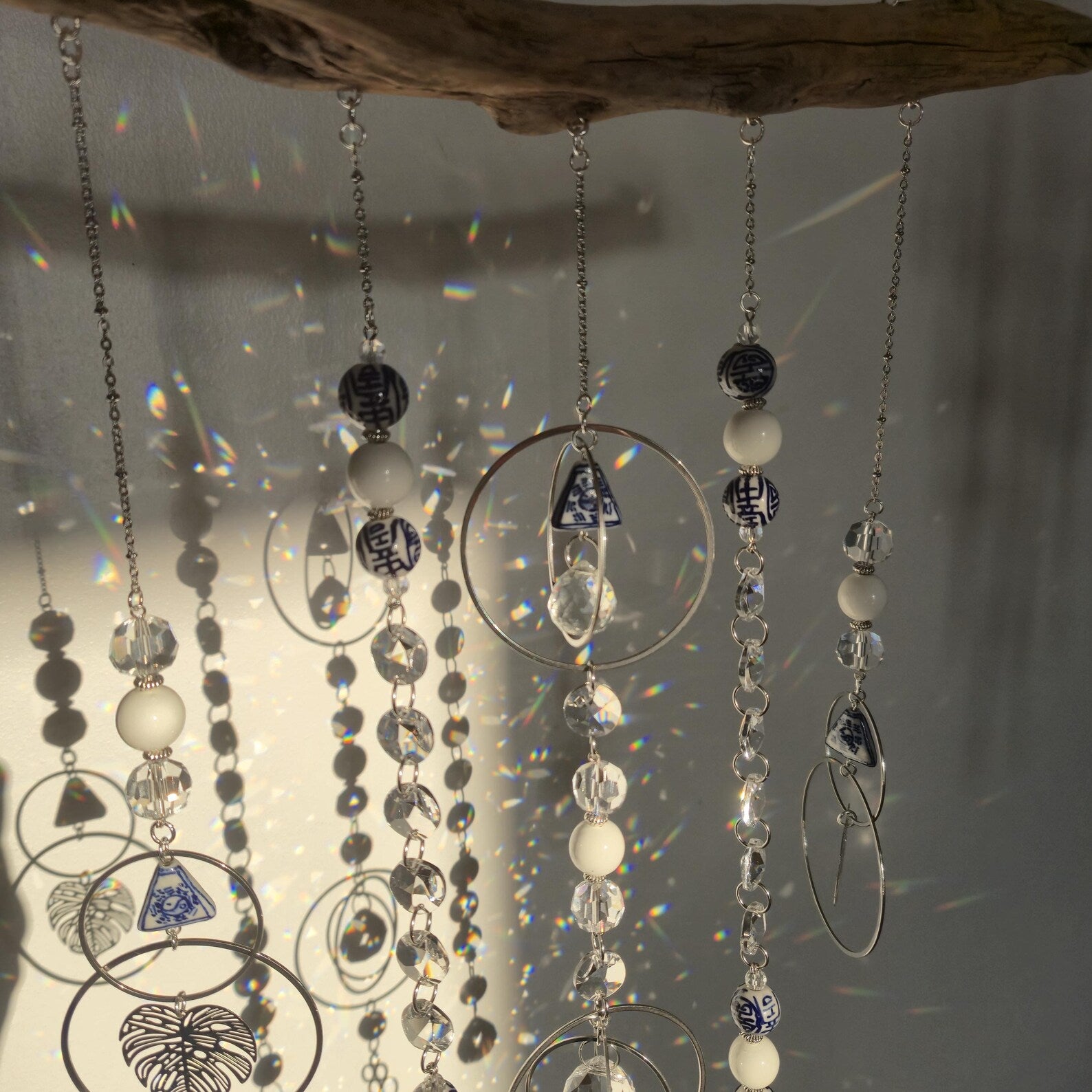 LUCIA Crystal Suncatcher - Driftwood Feng Shui Mobile - Zen Decor