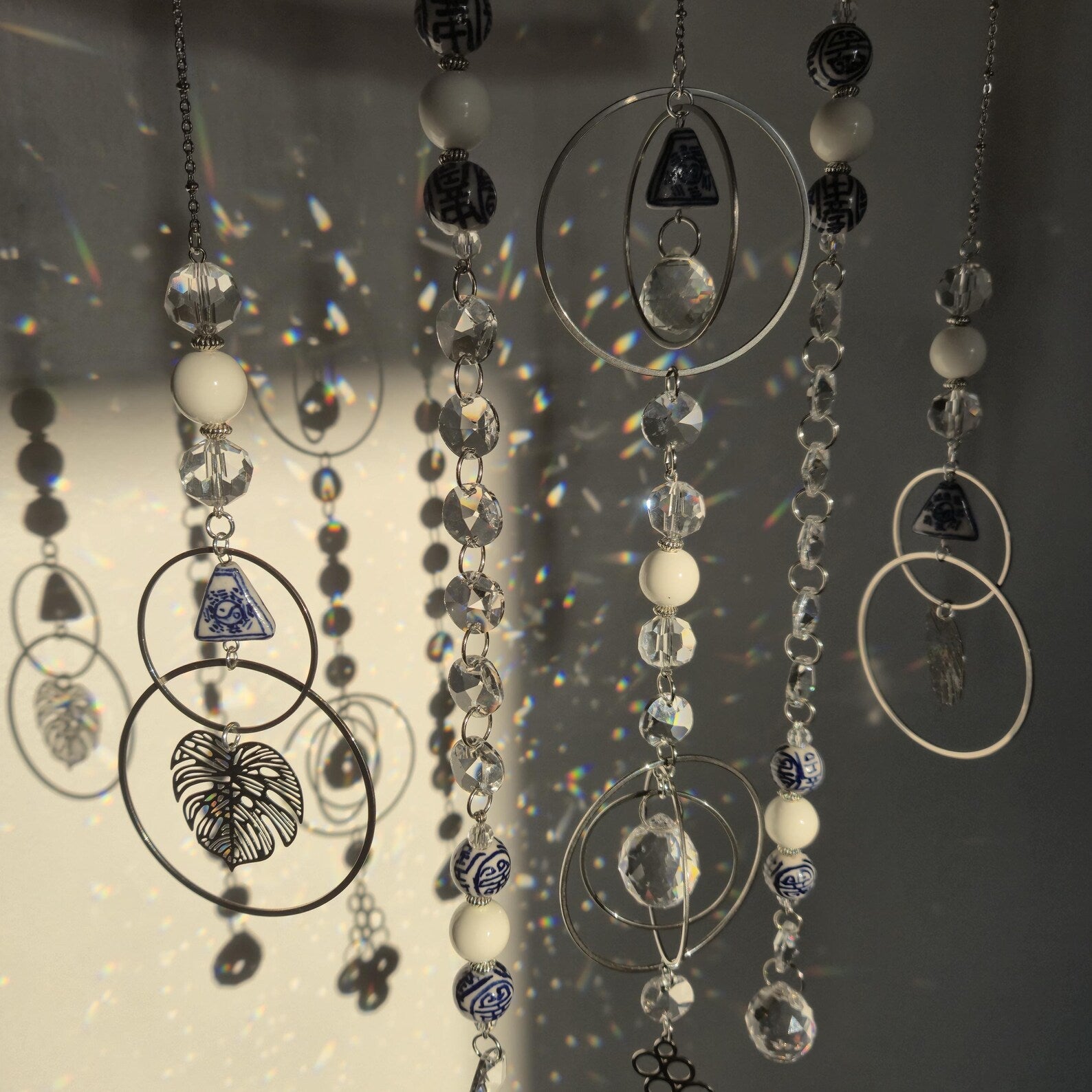 LUCIA Crystal Suncatcher - Driftwood Feng Shui Mobile - Zen Decor
