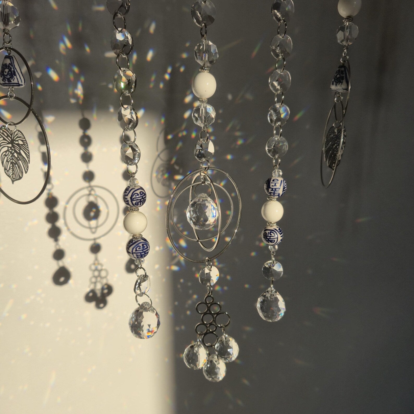 LUCIA Crystal Suncatcher - Driftwood Feng Shui Mobile - Zen Decor