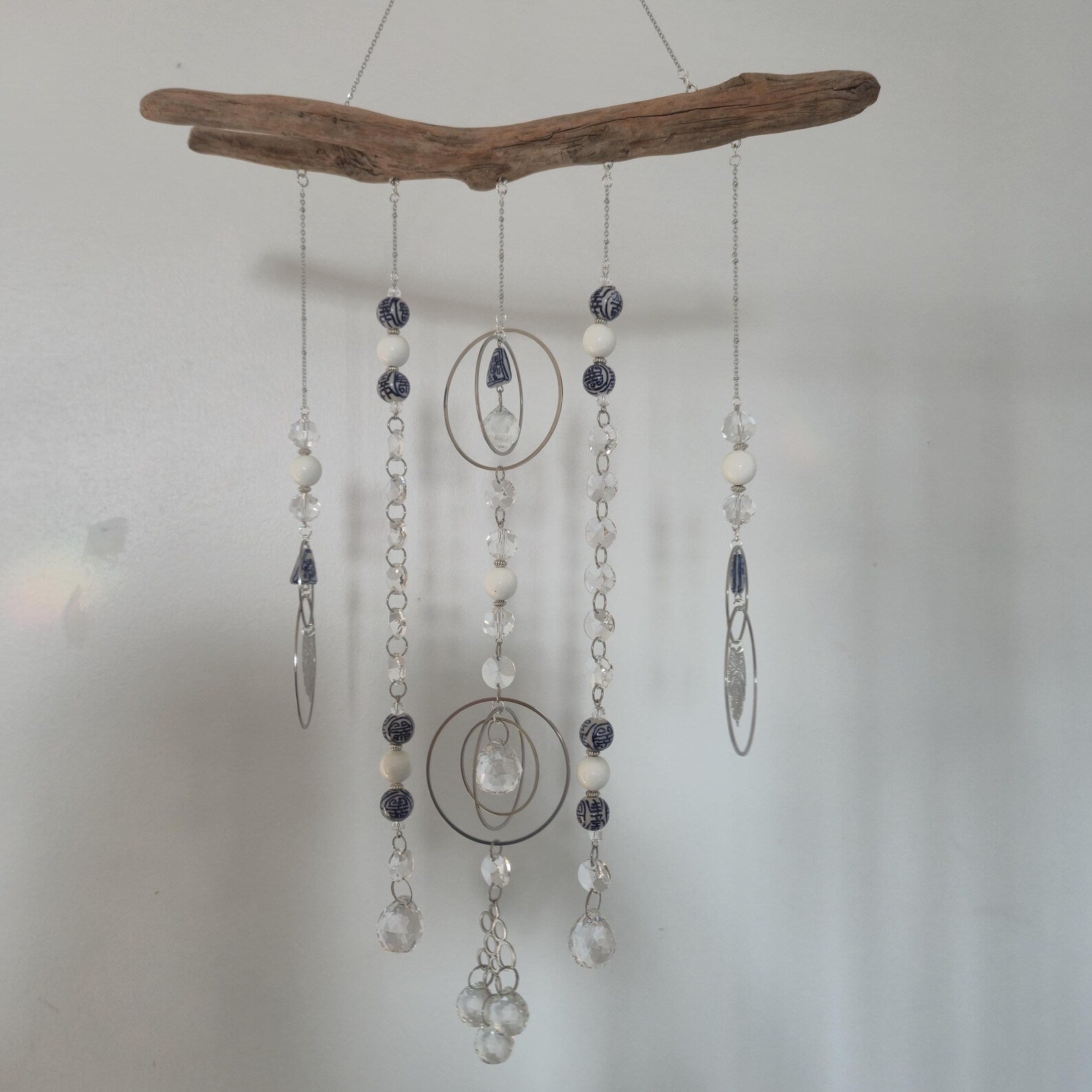 LUCIA Crystal Suncatcher - Driftwood Feng Shui Mobile - Zen Decor