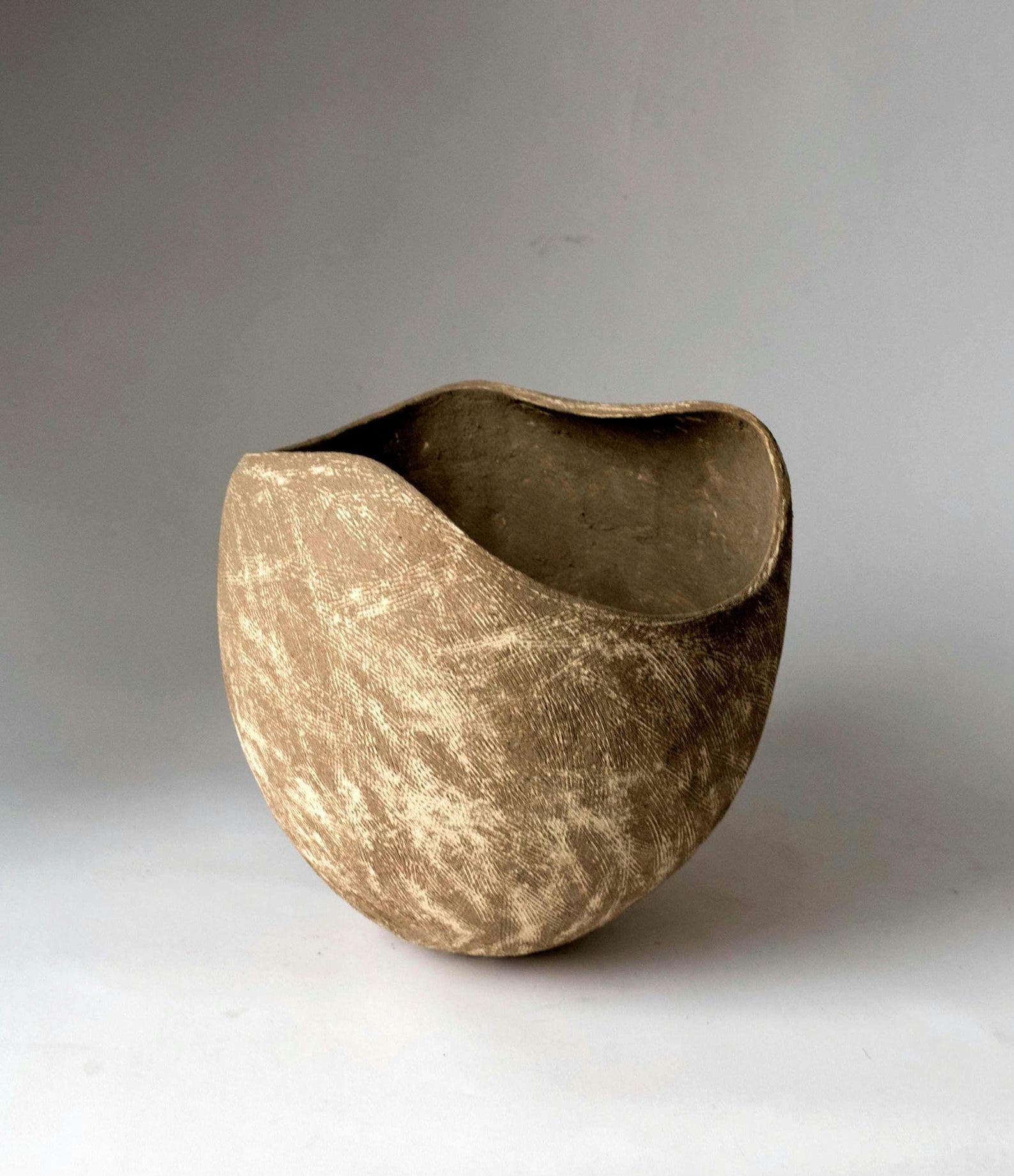 Minimalist handmade textured ceramic vase