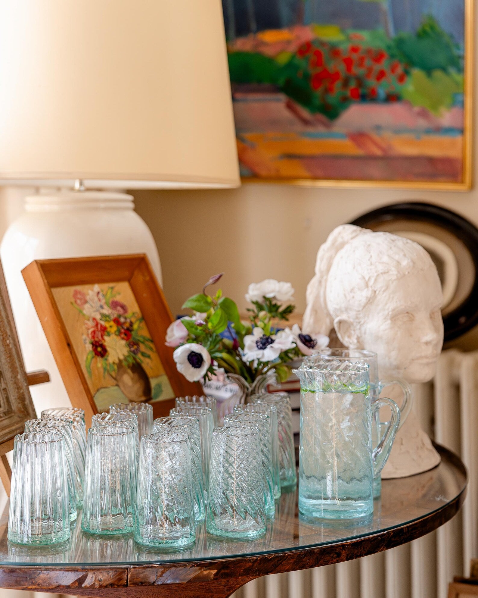 Recycled Moroccan Glassware Twist Jug | Sustainable | handmade