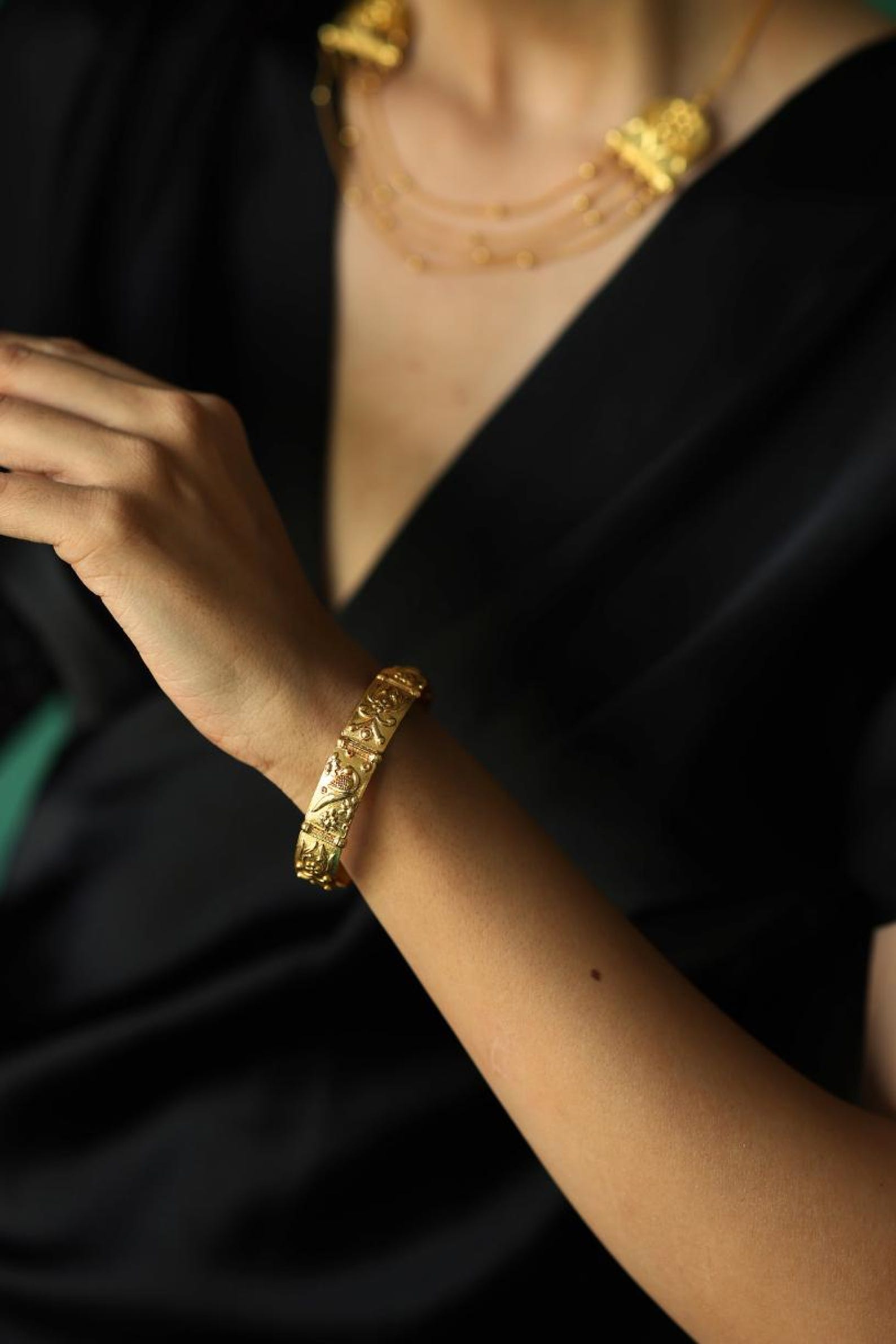 Statement Gold Cuff Bracelet- Modern Heirloom Style