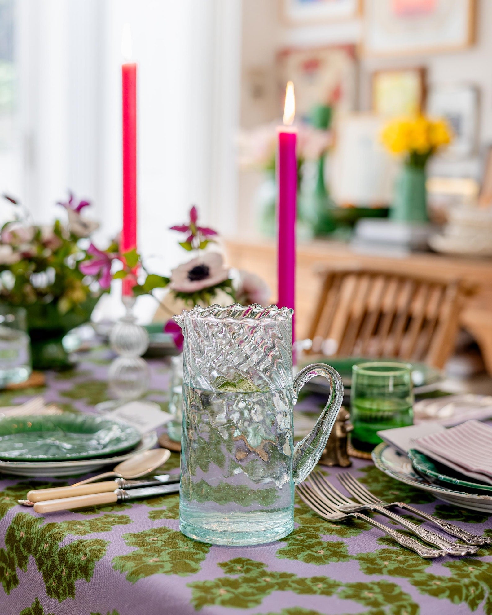 Recycled Moroccan Glassware Twist Jug | Sustainable | handmade