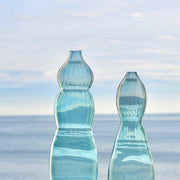 Recycled Glass Vase | Blue Hand Blown Glass | Tabletop Vase -A
