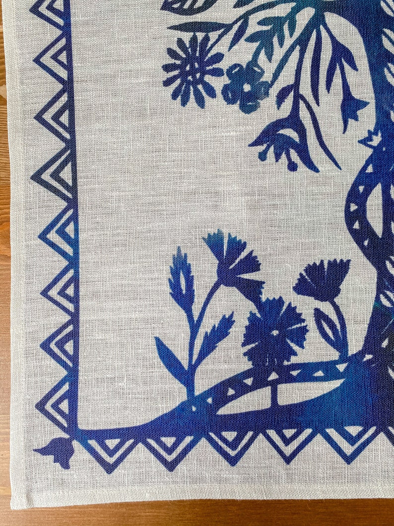 Handmade Traditional Folk table Runner | 100% Linen