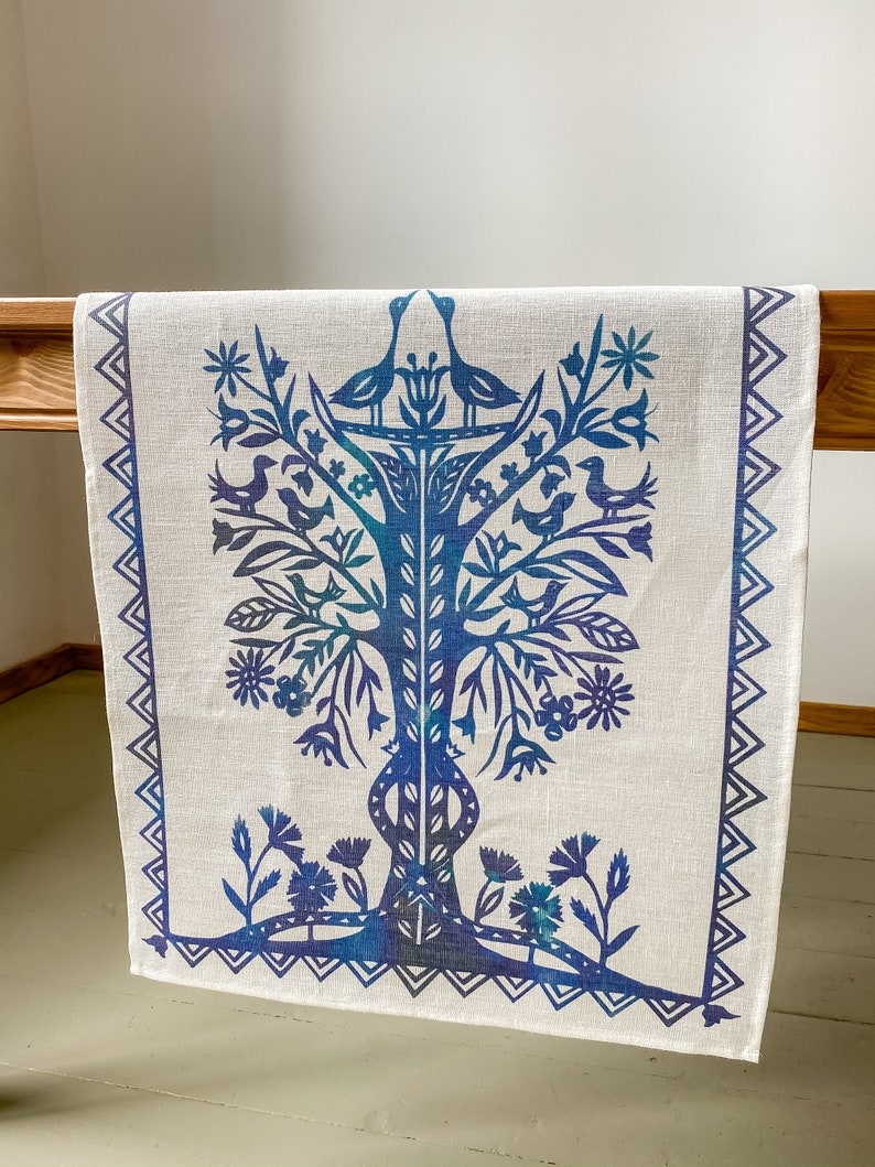 Handmade Traditional Folk table Runner | 100% Linen
