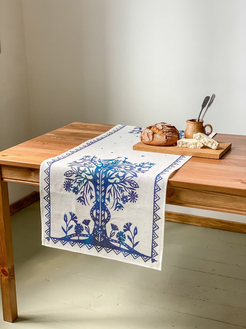 Handmade Traditional Folk table Runner | 100% Linen