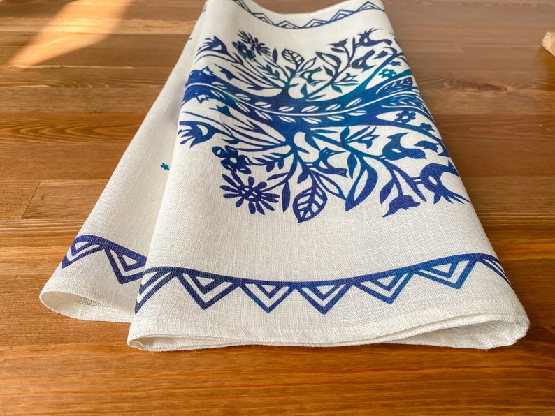 Handmade Traditional Folk table Runner | 100% Linen