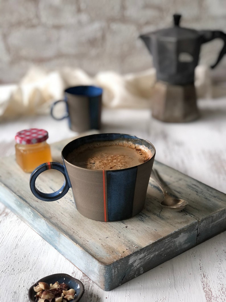 Earthy Stoneware Pottery Mug Handcrafted Ceramic Tea Mug