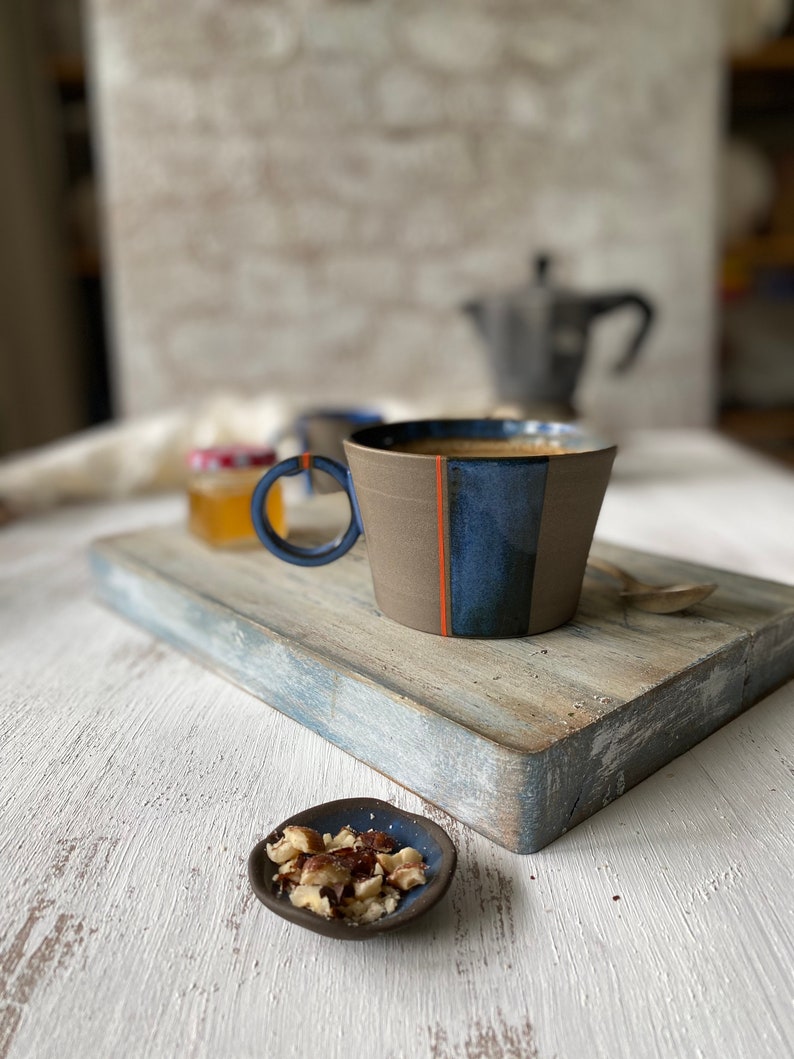 Earthy Stoneware Pottery Mug Handcrafted Ceramic Tea Mug