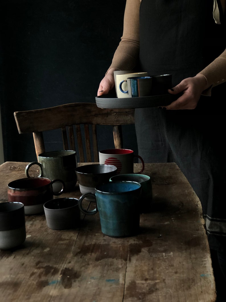 Earthy Stoneware Pottery Mug Handcrafted Ceramic Tea Mug