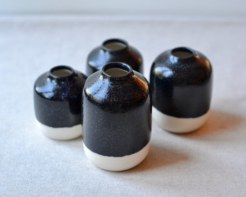 Black And White Ceramic Vase | Handmade Speckled Vase (Medium)